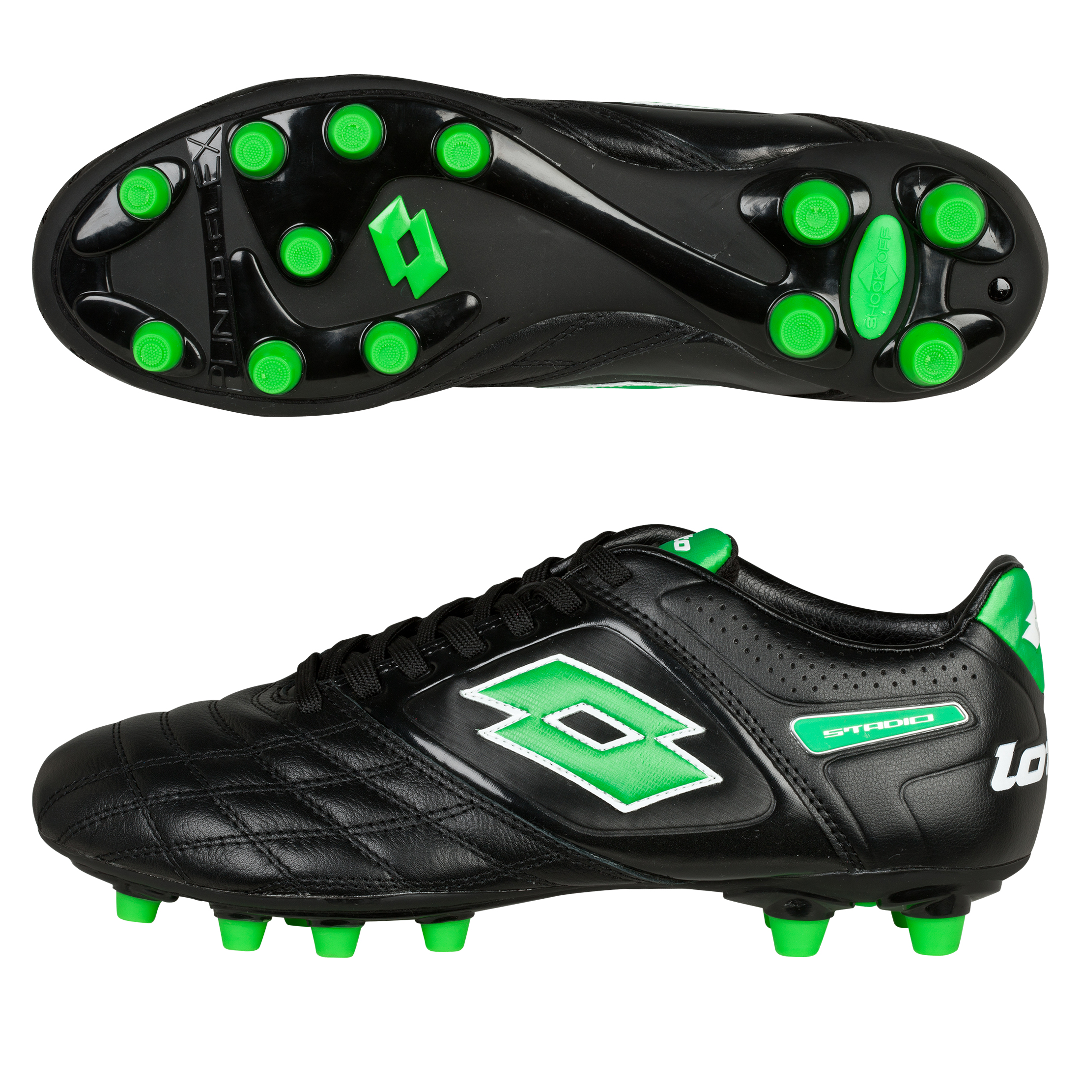 Lotto Stadio Potenza II 300 FG Black/MN Green