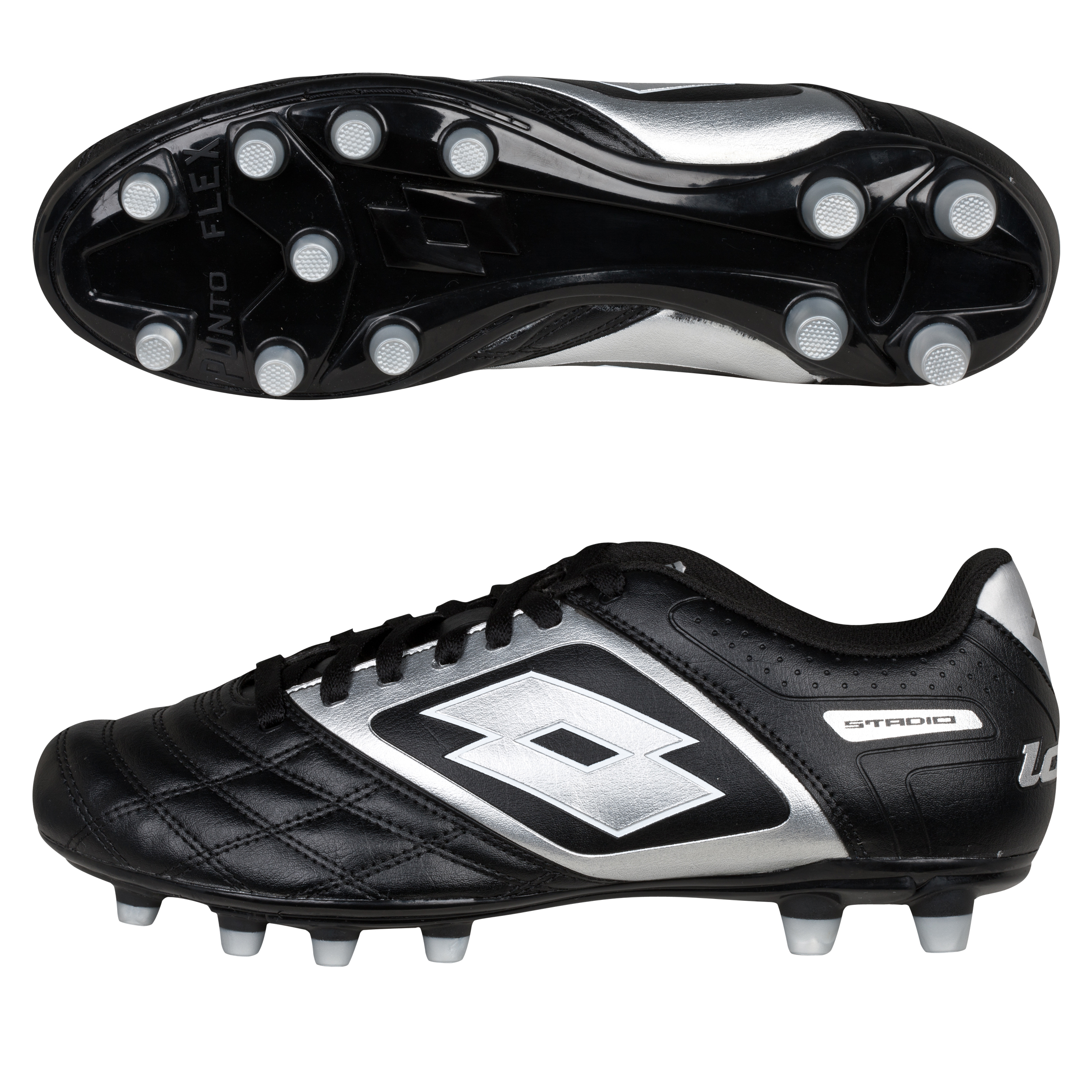 Lotto Stadio Potenza II 700 Firm Ground Football Boots - Black/Silver