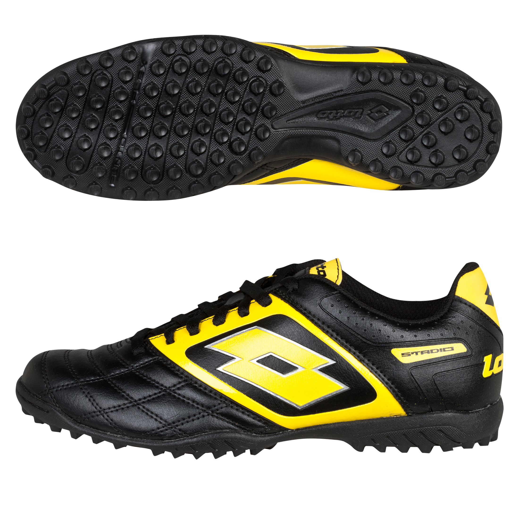 Lotto Stadio Potenza II 700 Astro Turf Trainers - Black/Super Ylw