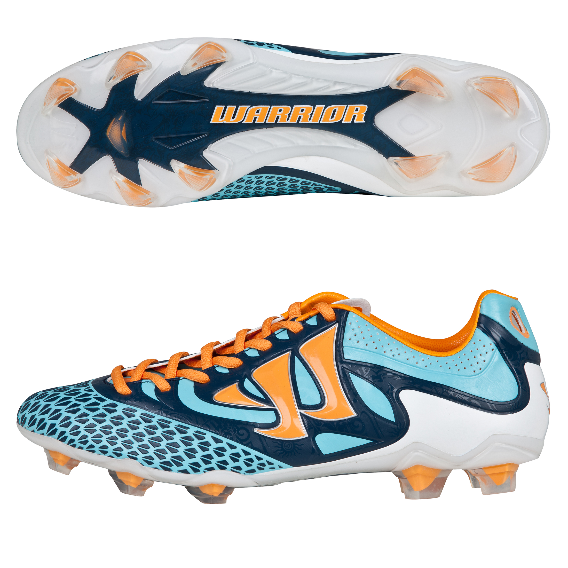 Warrior Sports Skreamer Combat Firm Ground Football Boots - Blue Radiance/Bright Marigold/Insignia Blue
