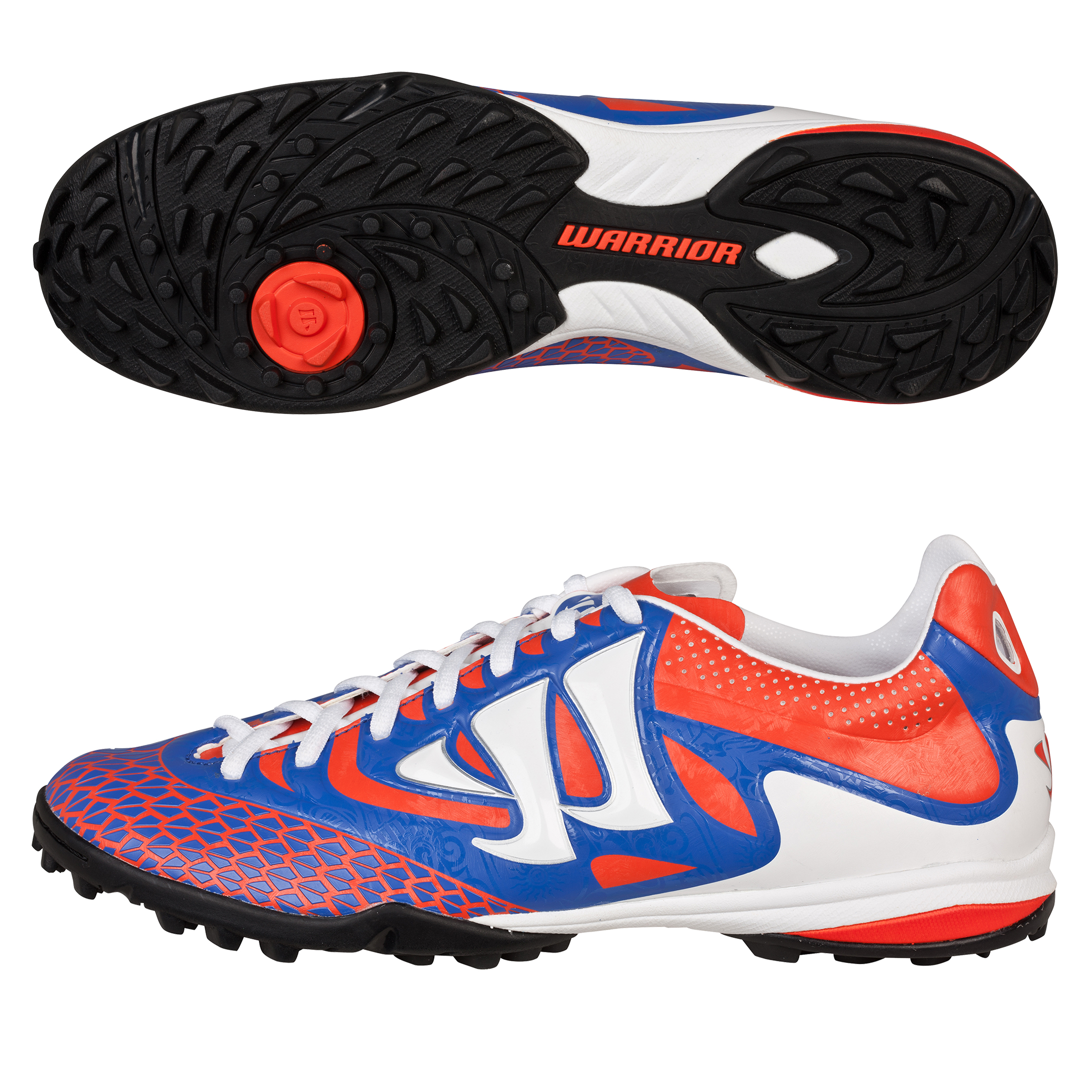 Warrior Sports Skreamer Combat Astroturf Trainers - Spicy Orange/Baja Blue/White
