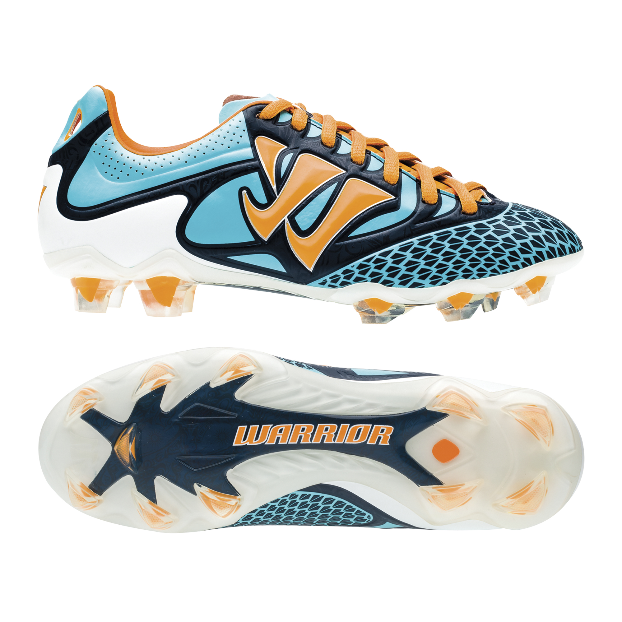 Warrior Sports Skreamer Combat Firm Ground Football Boots - Blue Radiance/Bright Marigold/Insignia Blue - Kids