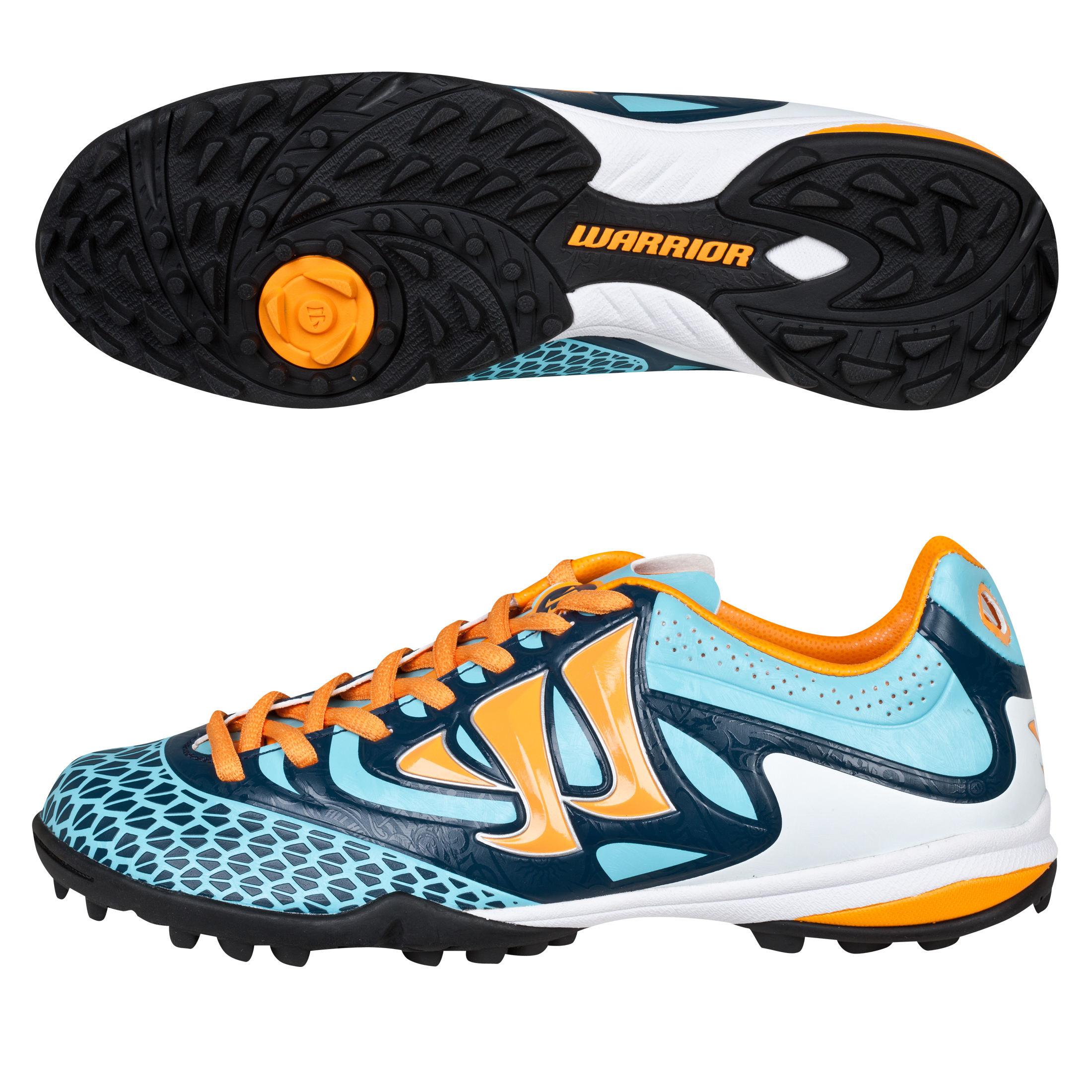 Warrior Sports Skreamer Combat Astroturf Trainers - Blue Radiance/Bright Marigold/Insignia Blue - Kids