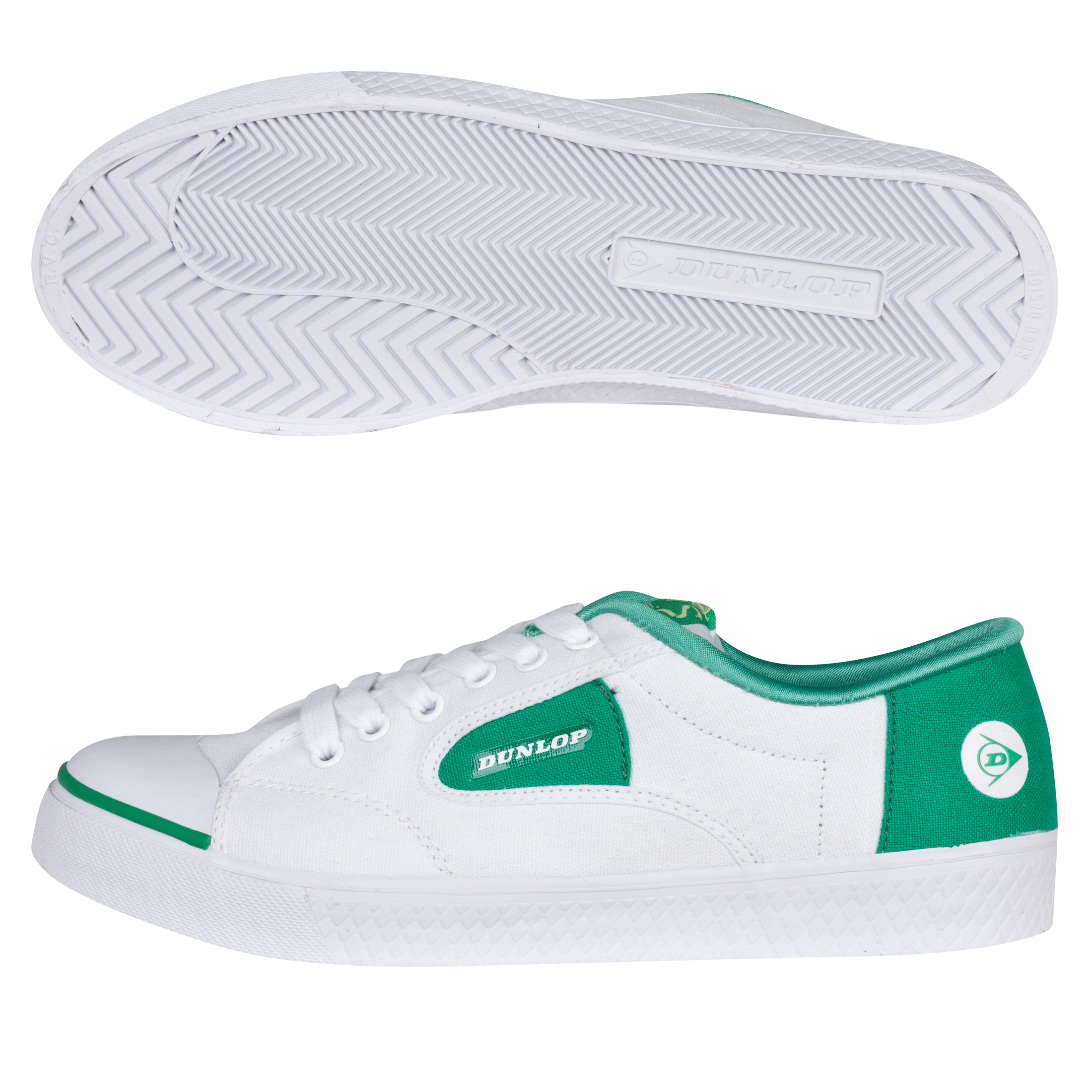 Dunlop 1555 Flash Lace Trainers - White/Green