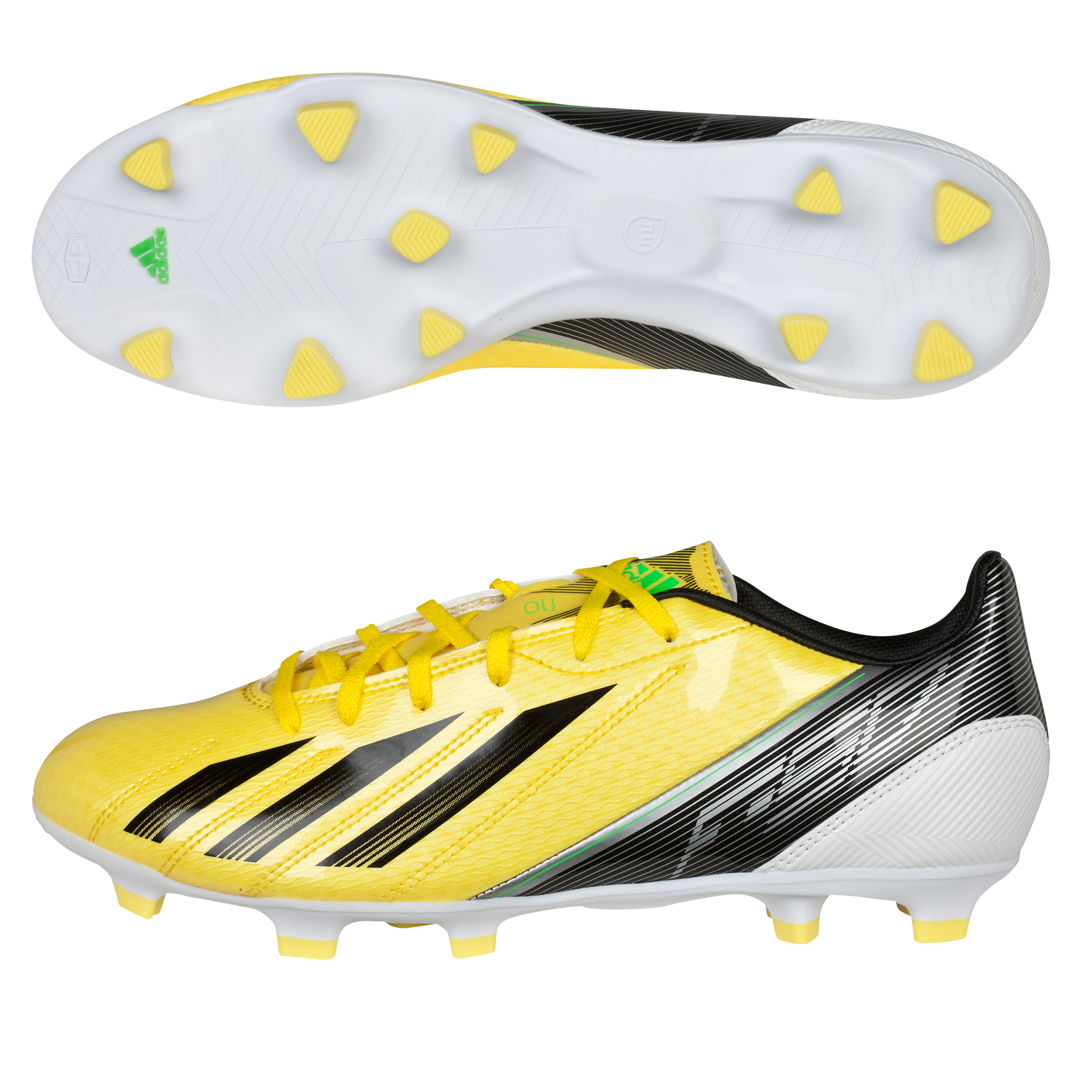Botas de fútbol terreno duro Adizero F10 TRX adidas - Amarillo/negro/verde