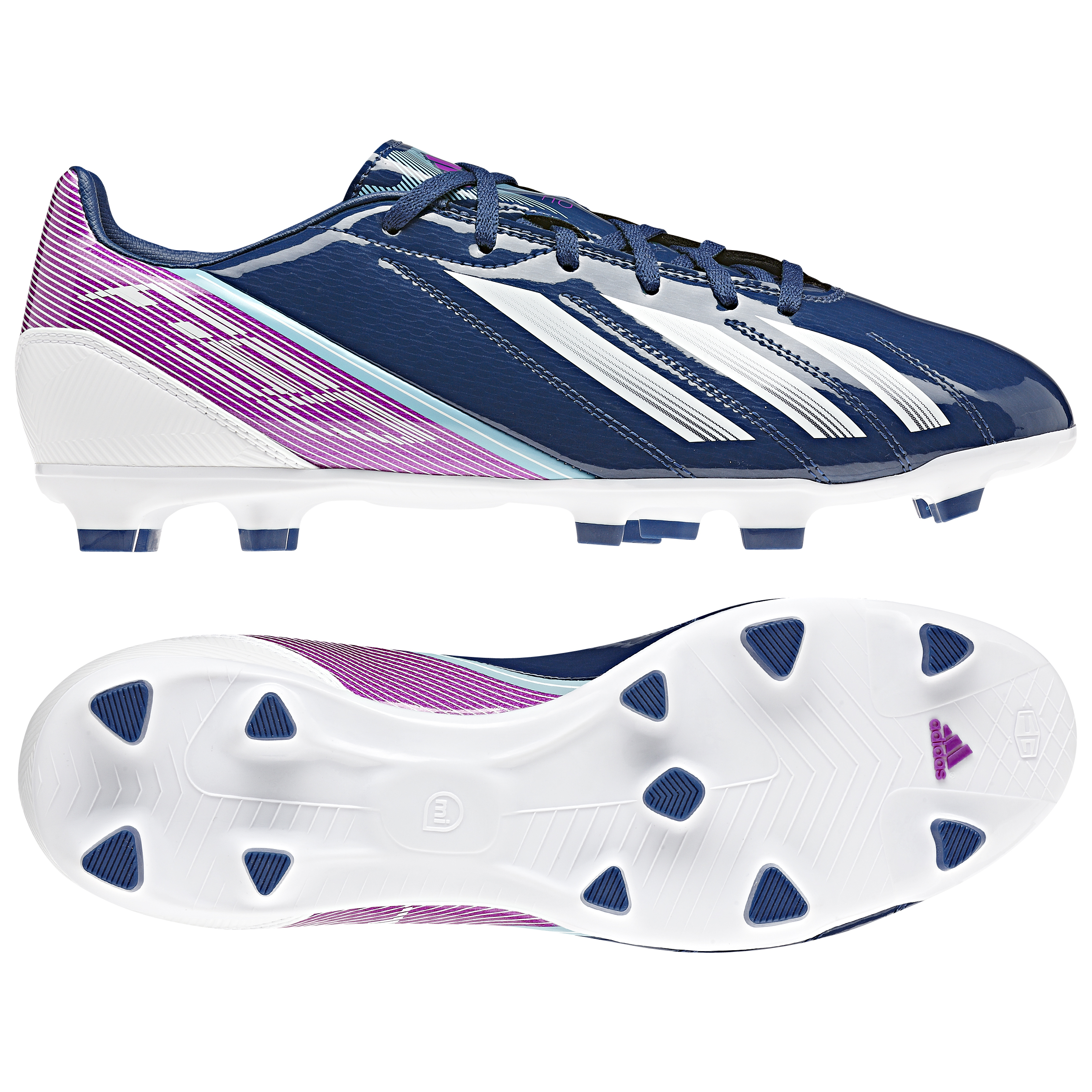 adidas AdiZero F10 TRX Firm Ground Football Boots - Dark Blue/Running White/Vivid Pink