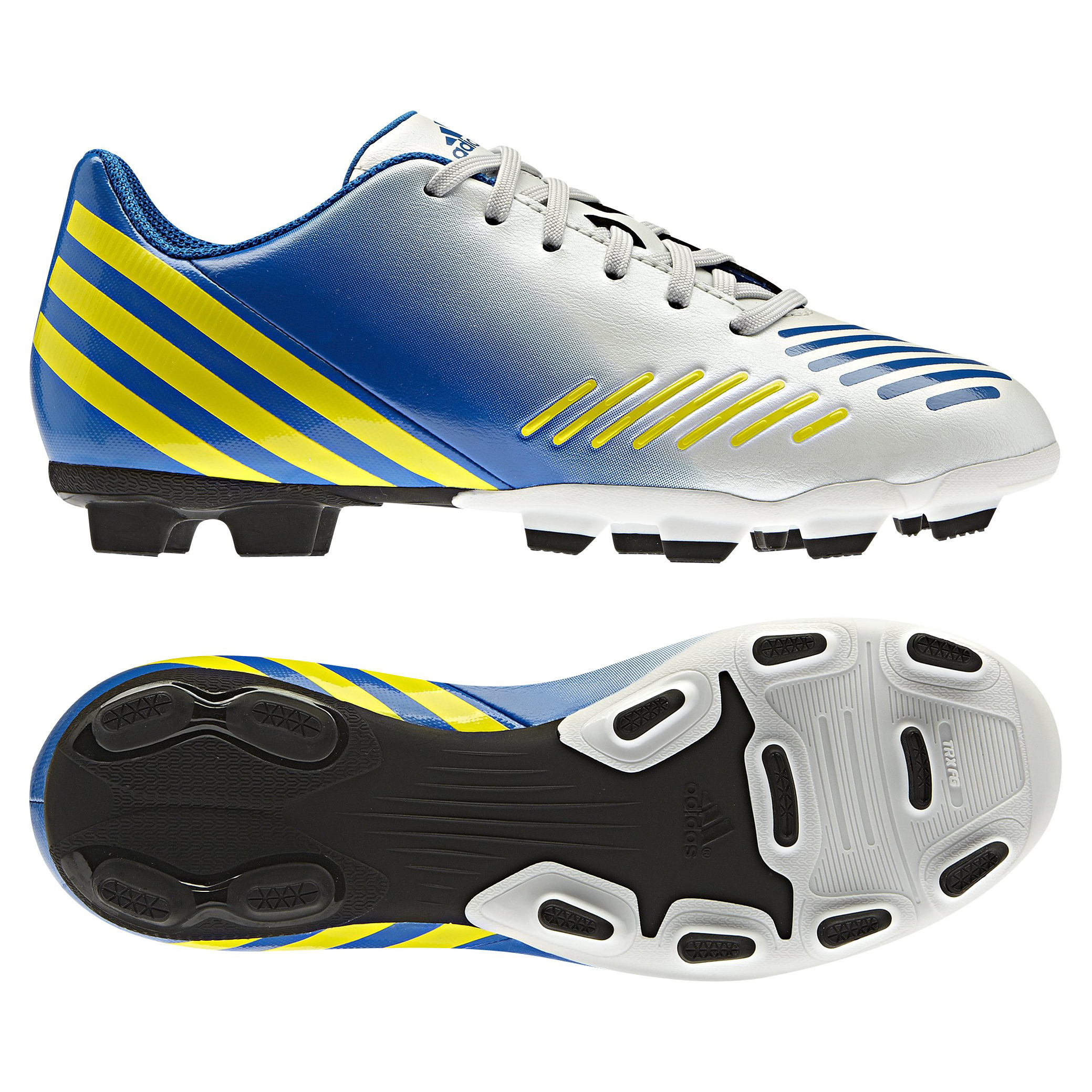 adidas Predito LZ TRX Firm Ground Football Boots - Running White/Vivid Yellow/Prime Blue - Kids
