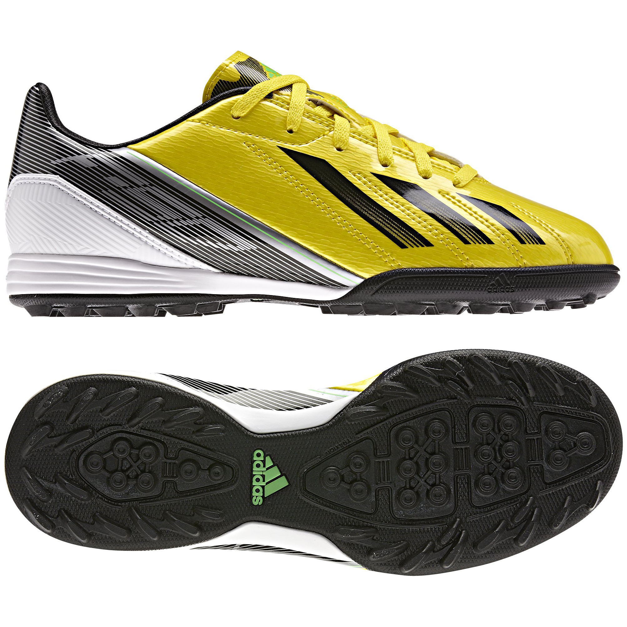 Zapatillas hierba artificial Adizero F10 TRX adidas - Amarillo/negro/verde - Niño