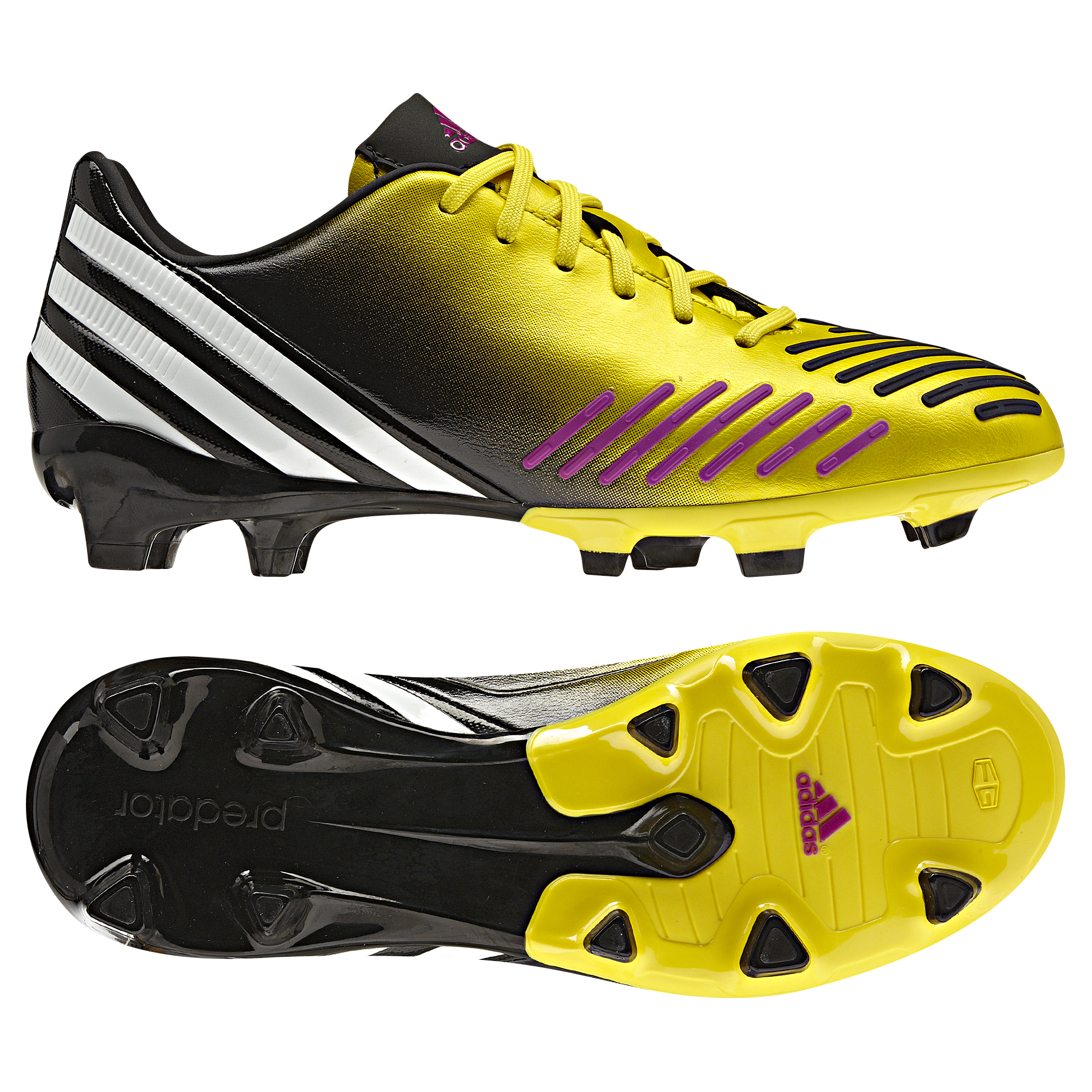 adidas Predator Absolion LZ TRX Firm Ground Football Boots - Vivid Yellow/Running White/Vivid Pink - Kids