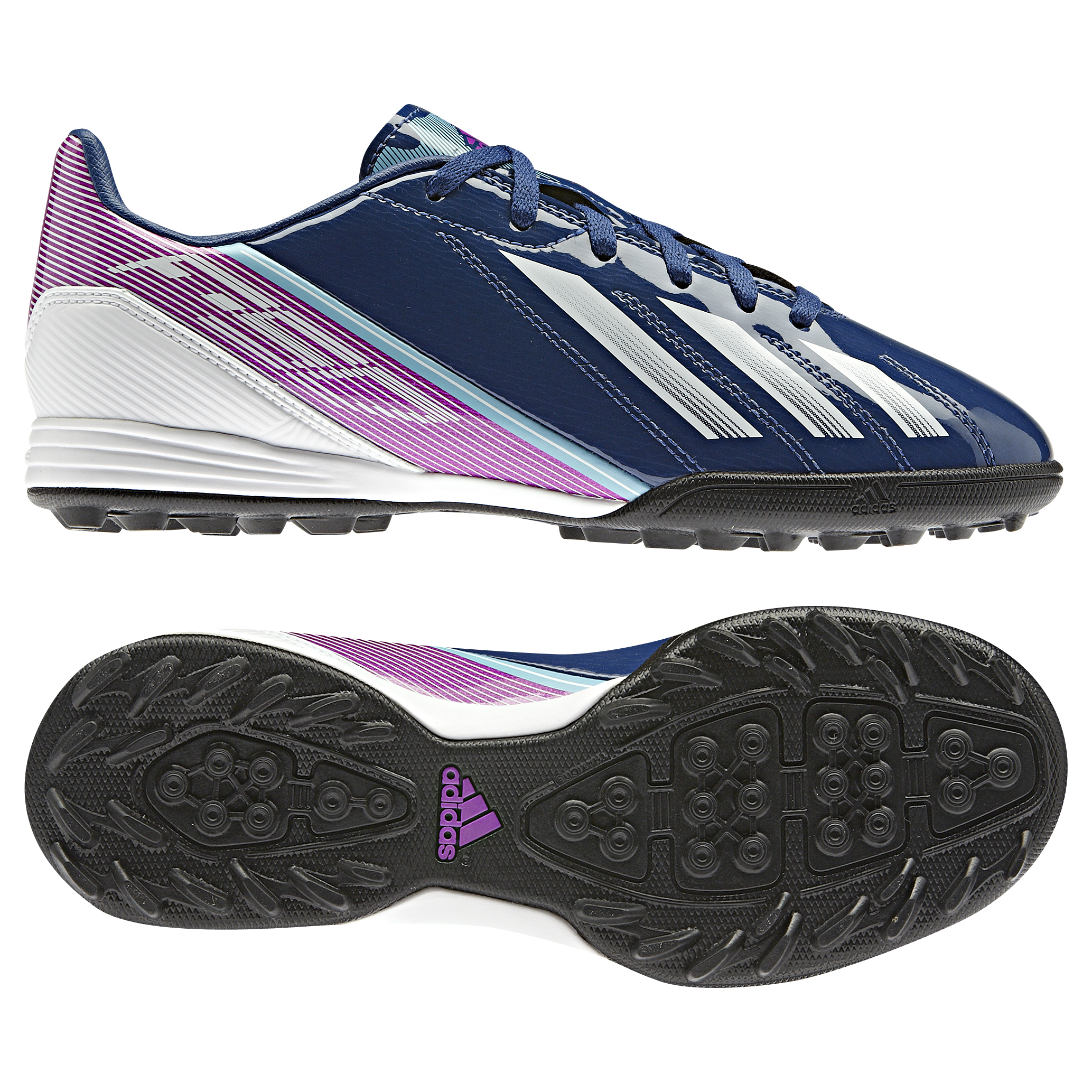 adidas AdiZero F10 TRX Astroturf Trainers  - Dark Blue/Running White/Vivid Pink - Kids