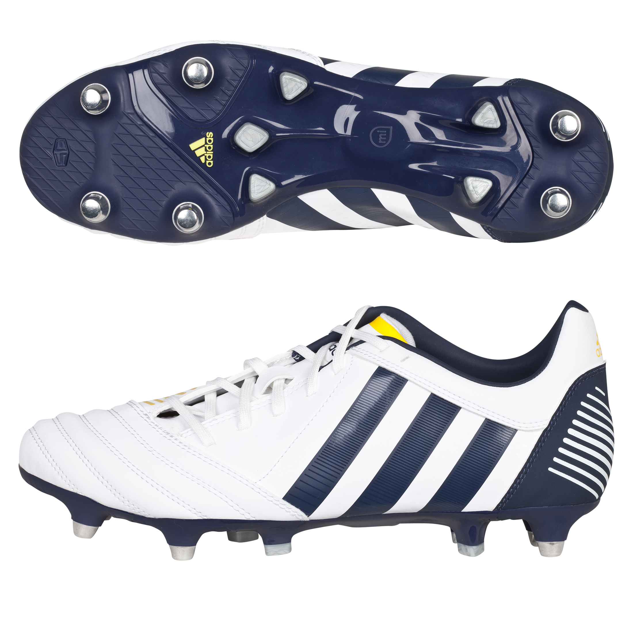 adidas Absolado Incurza TRX Soft Ground Rugby Boots - Running White/Urban Sky/Vivid Yellow