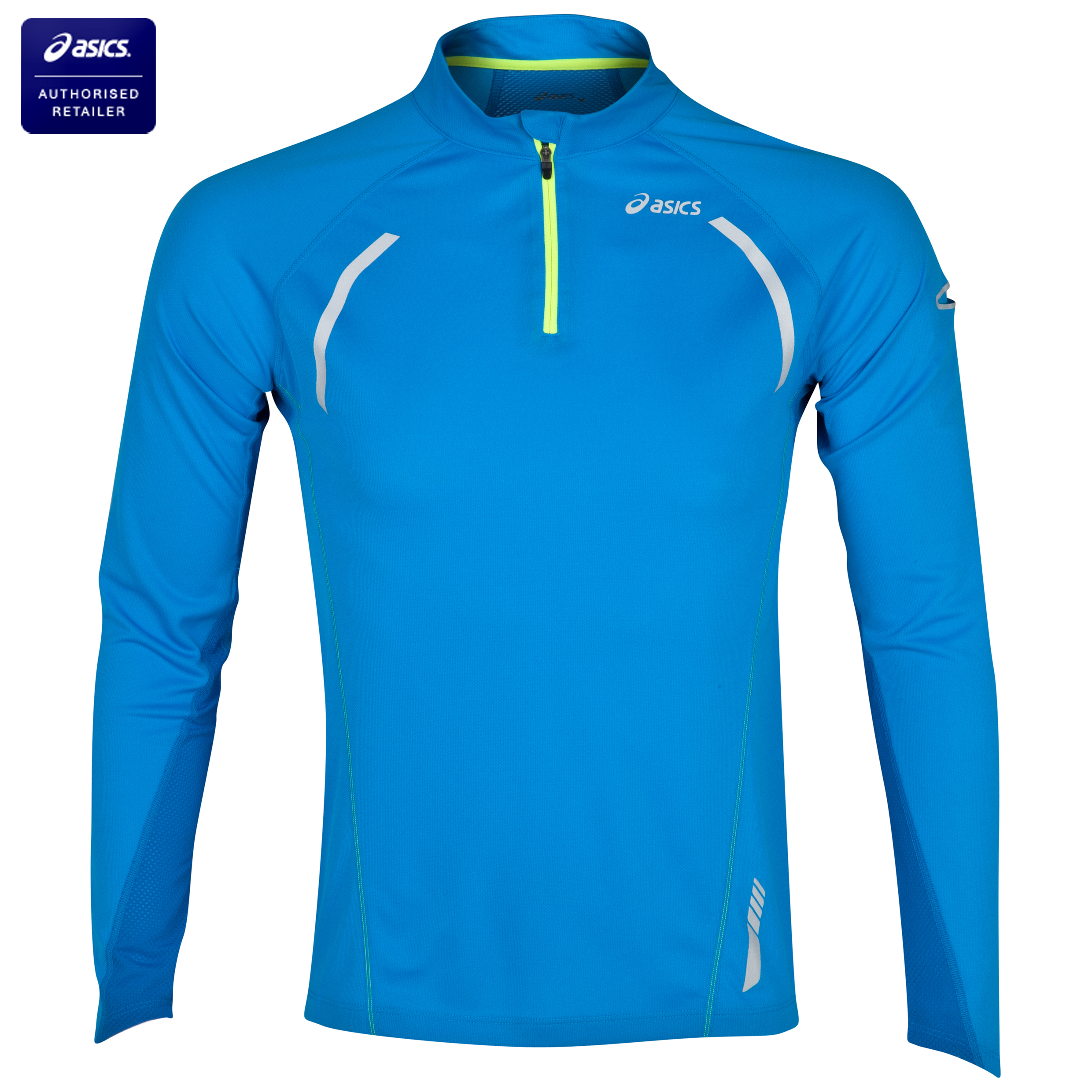 Asics Long Sleeve Half Zip Running Top - Surf Blue
