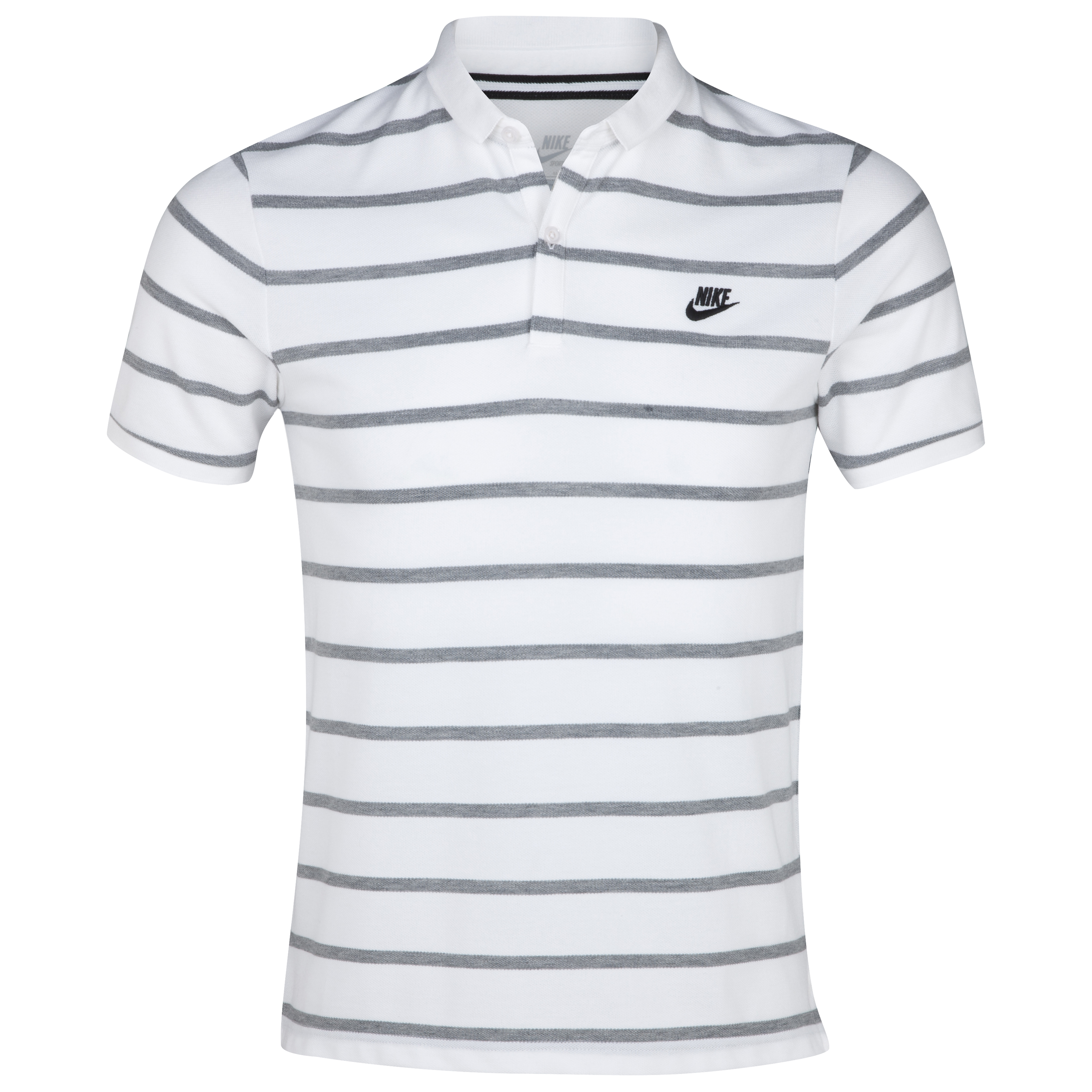 Nike Stripe Slim Collar Polo - White/Black
