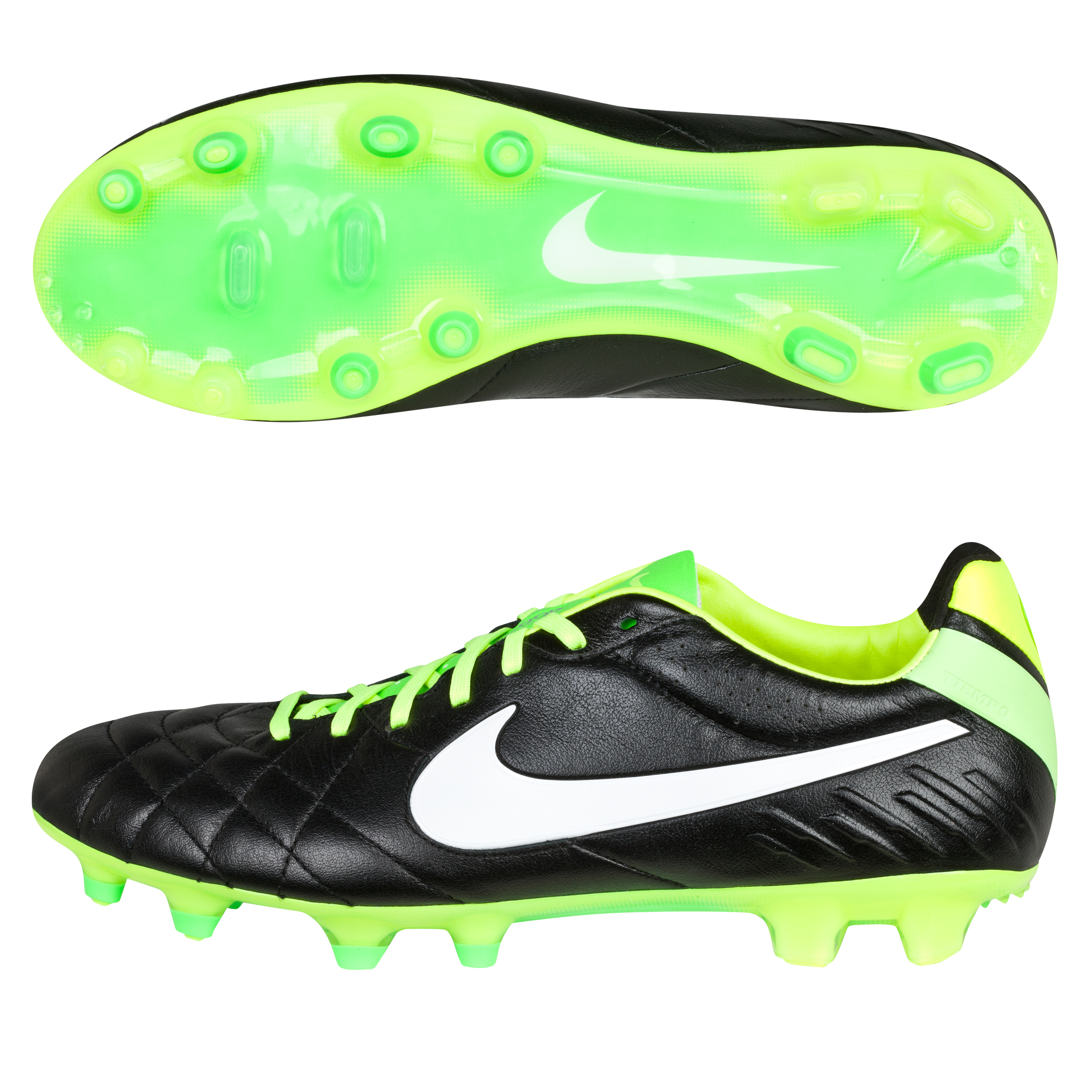 Nike Tiempo Legend IV Firm Ground Football Boots - Black/White/Electric Green