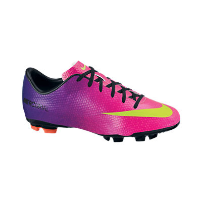 Nike Mercurial Victory IV Firm Ground Football Boots - Kids - Fireberry/Electric Green/Red Plum