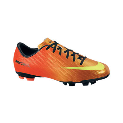 Nike Mercurial Victory IV Firm Ground Football Boots - Kids - Sunset/Volt/Total Crimson
