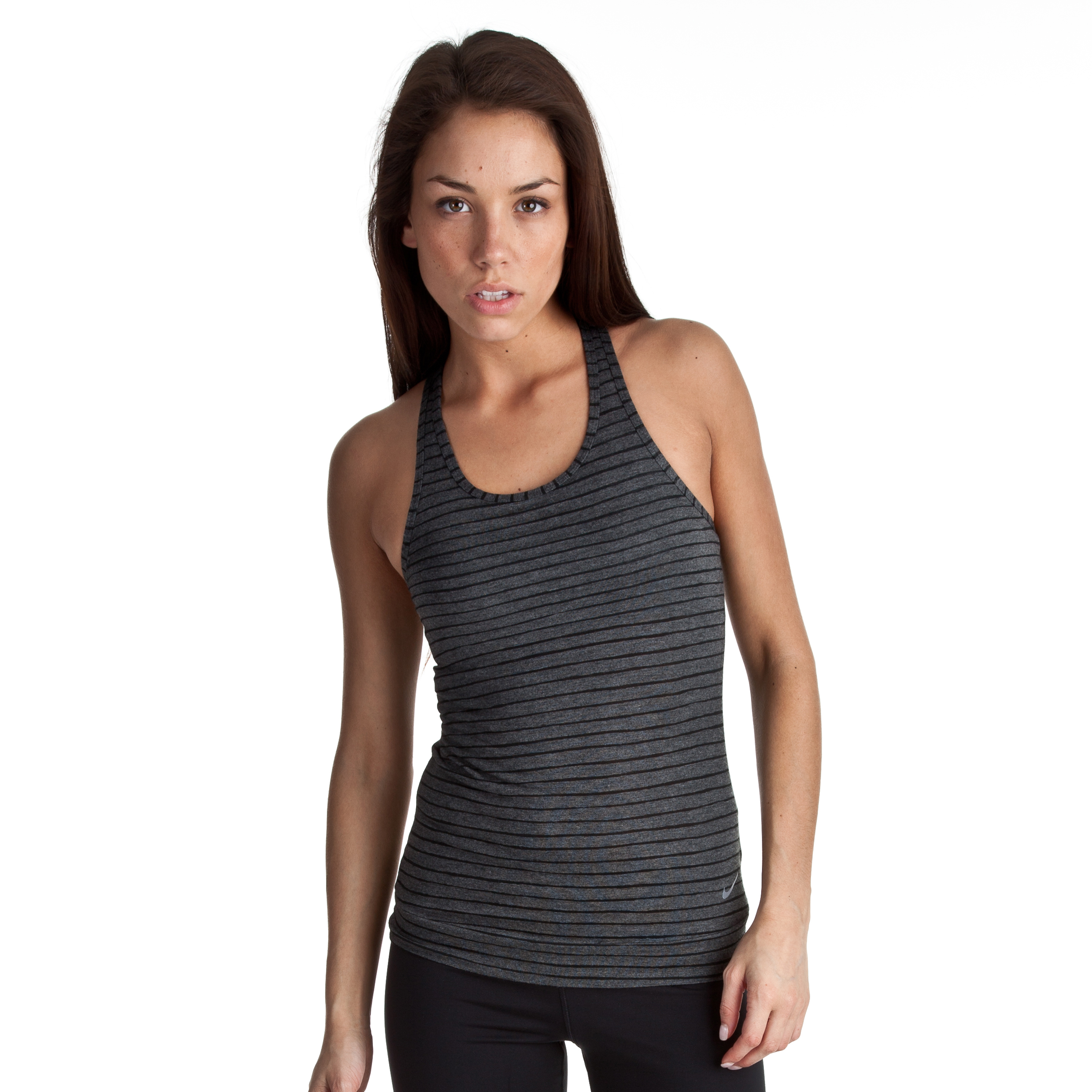 Nike Saha Tank (Medium Support) - Black/Strata Grey/Black - Womens