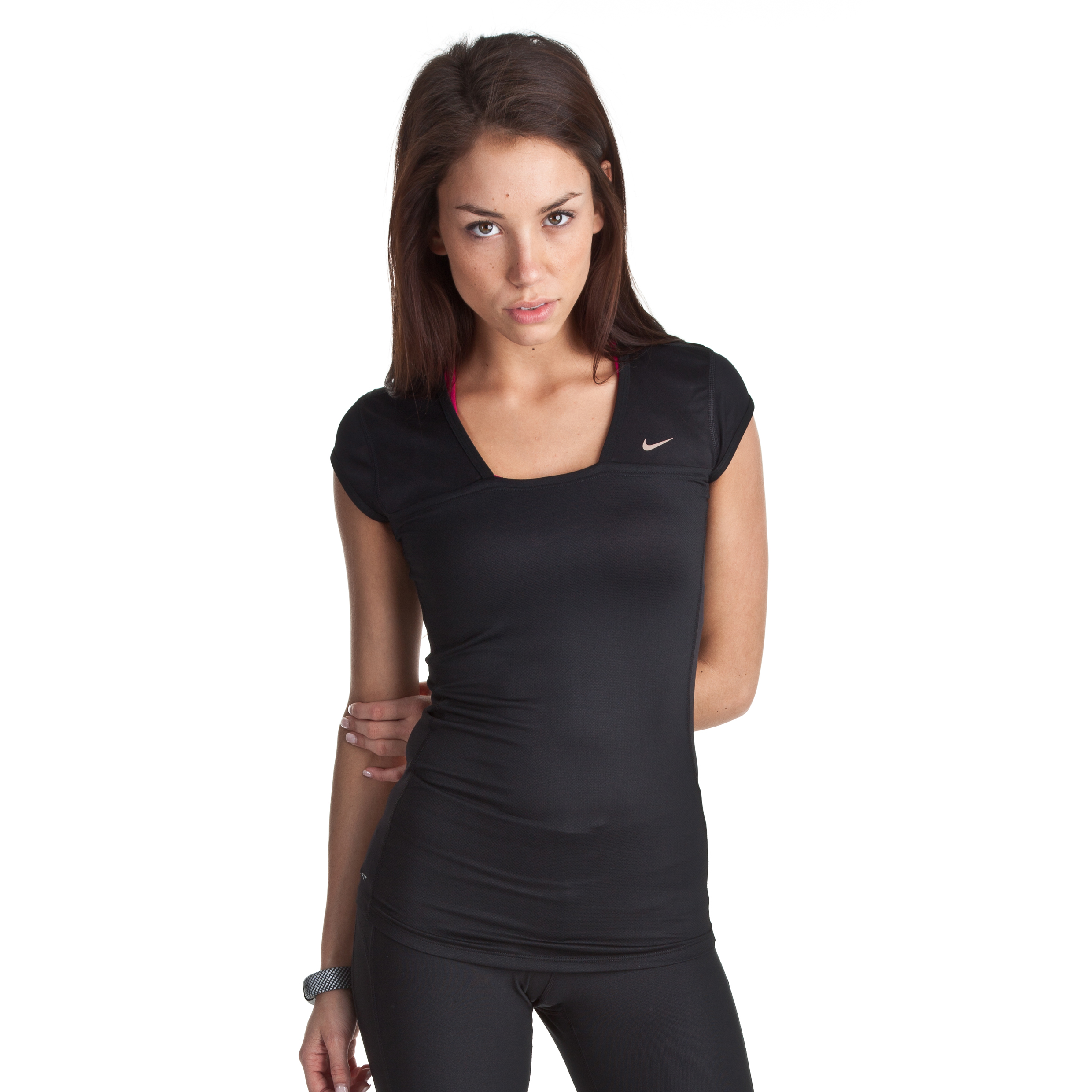 Nike Technical Short Sleeve Top - Black/Black - Womens