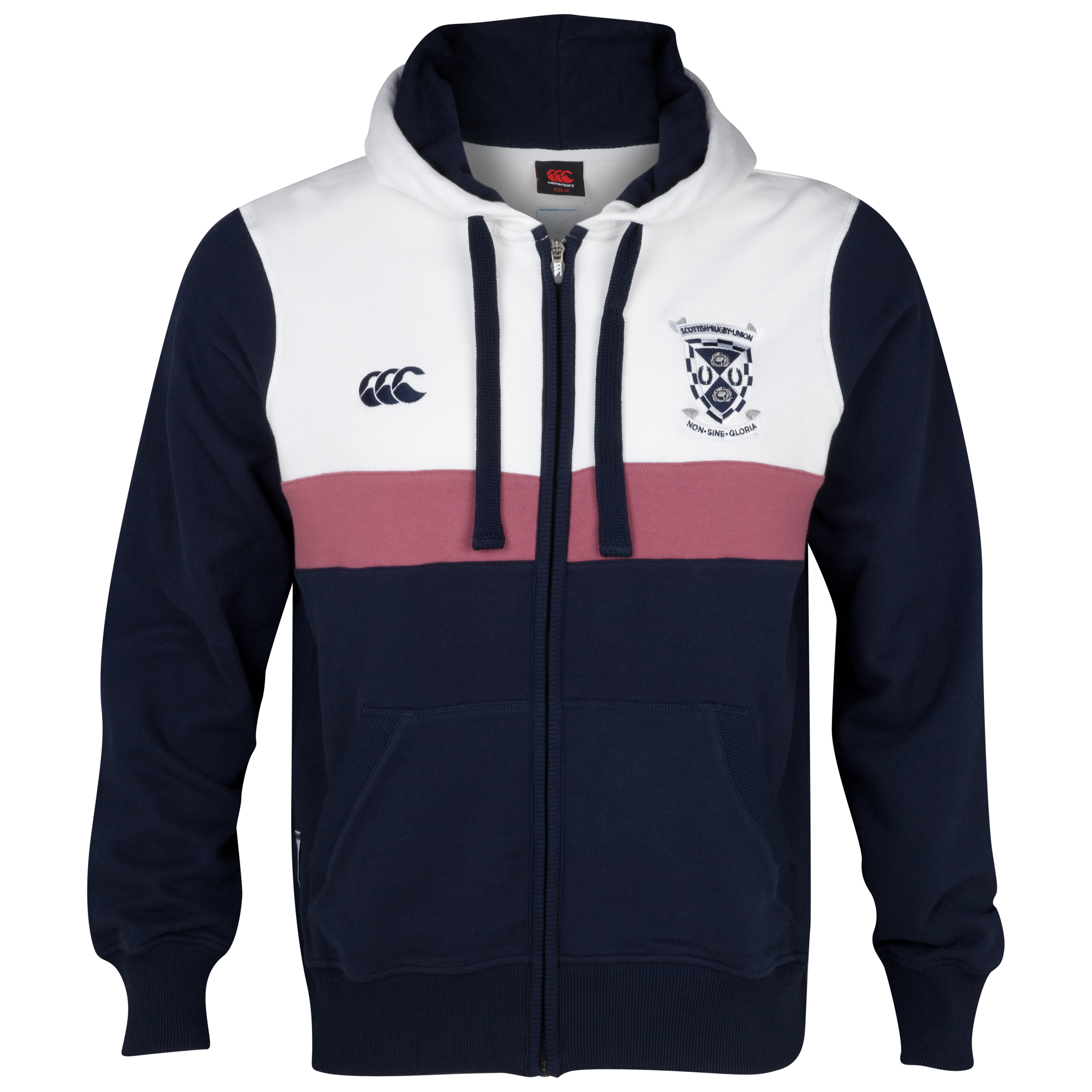 Scotland Full Zip Hooded Sweatshirt - Navy/White