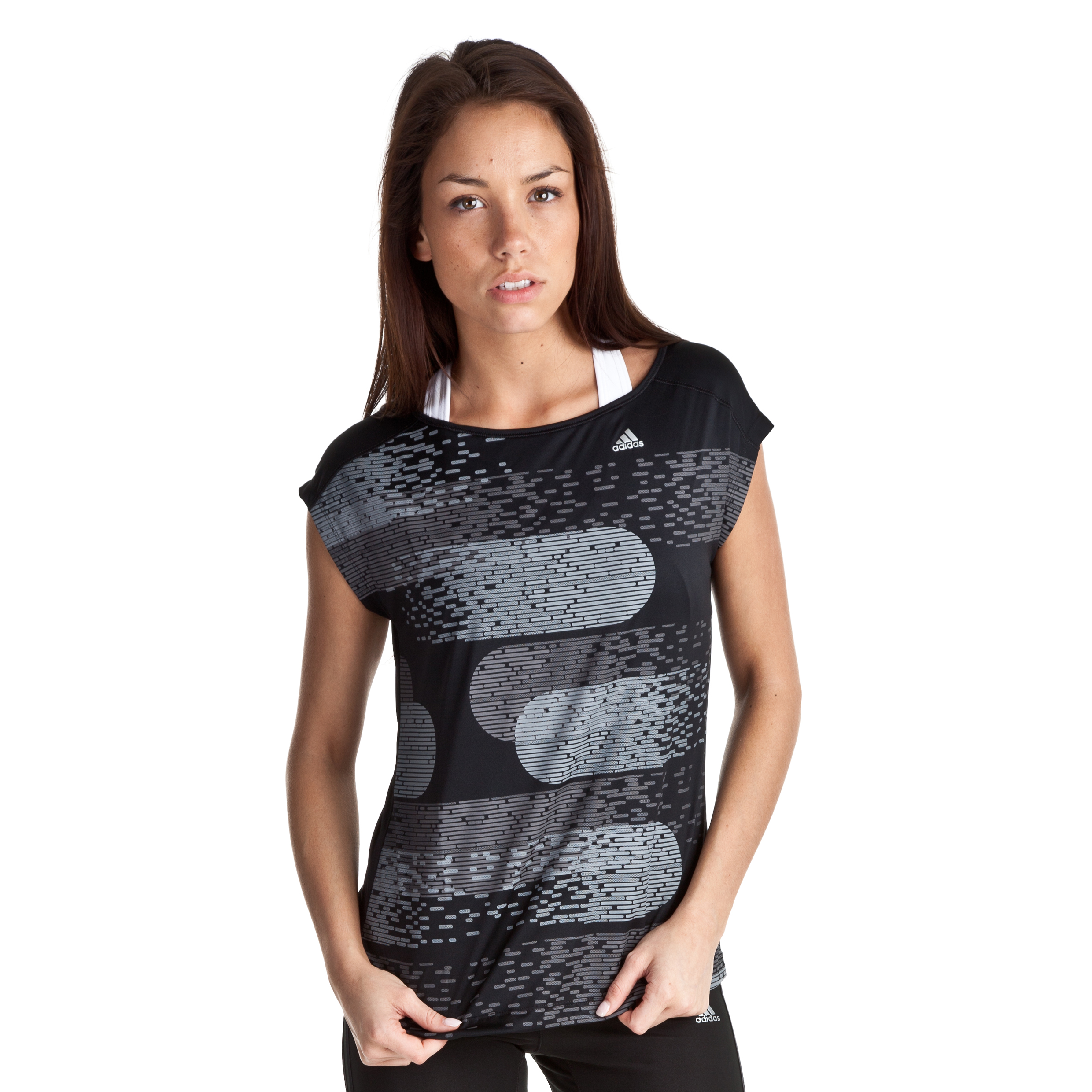 Adidas Climacool Graphic Tee - Black/Matte Silver - Womens
