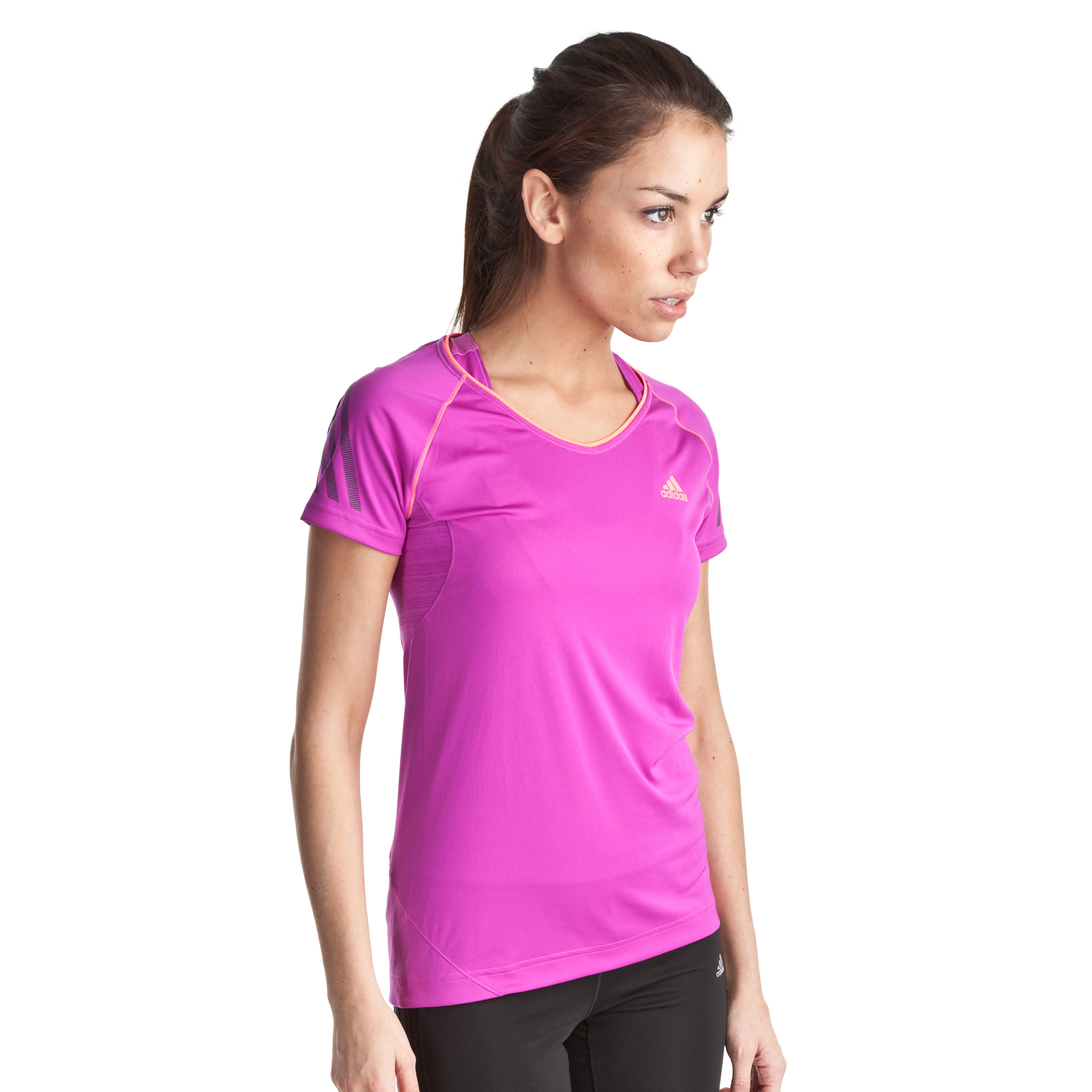 Adidas Supernova Short Sleeve T-Shirt - Vivid Pink S13/Red Zest S13 - Womens