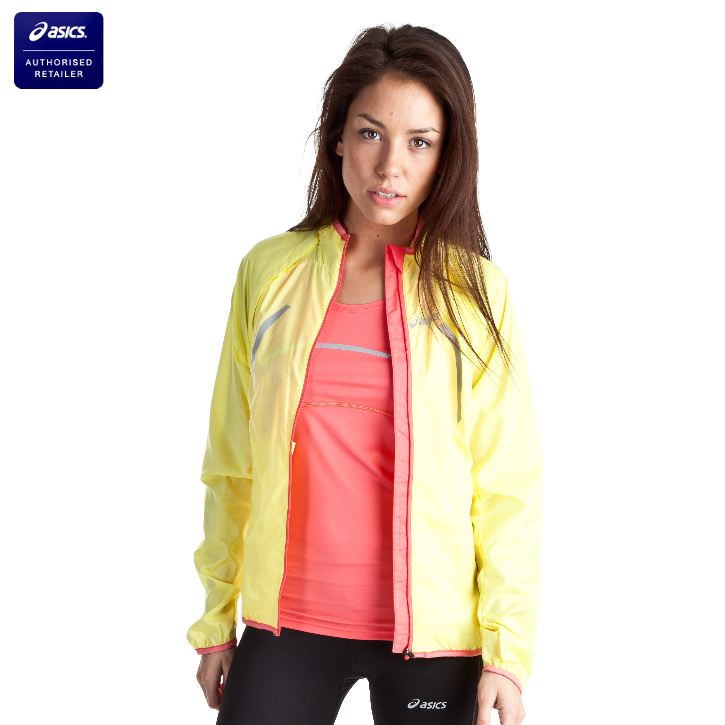 Asics Convertible Jacket - Sunshine Yellow/Coral - Womens