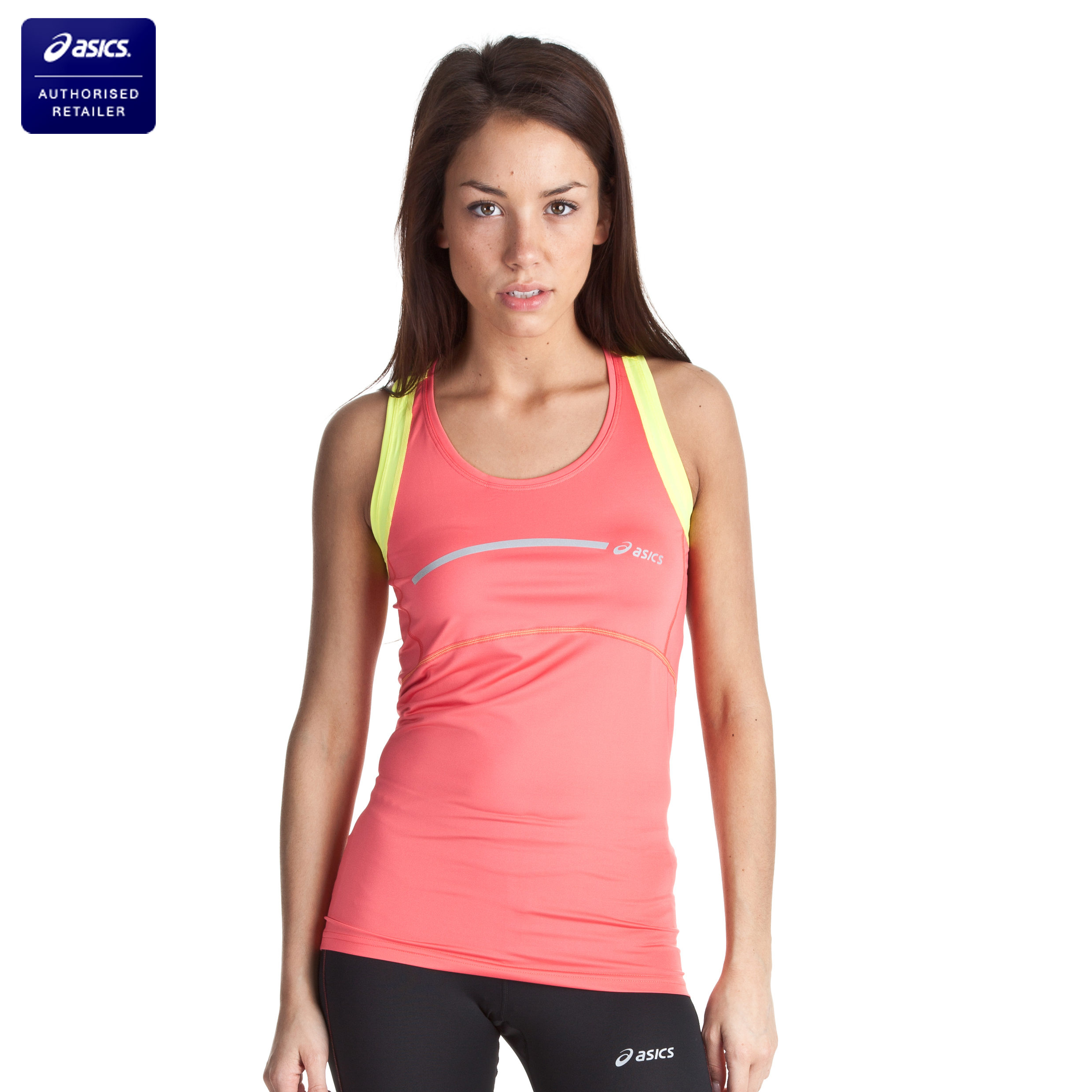 Asics Tank Top - Coral/Sunshine Yellow - Womens
