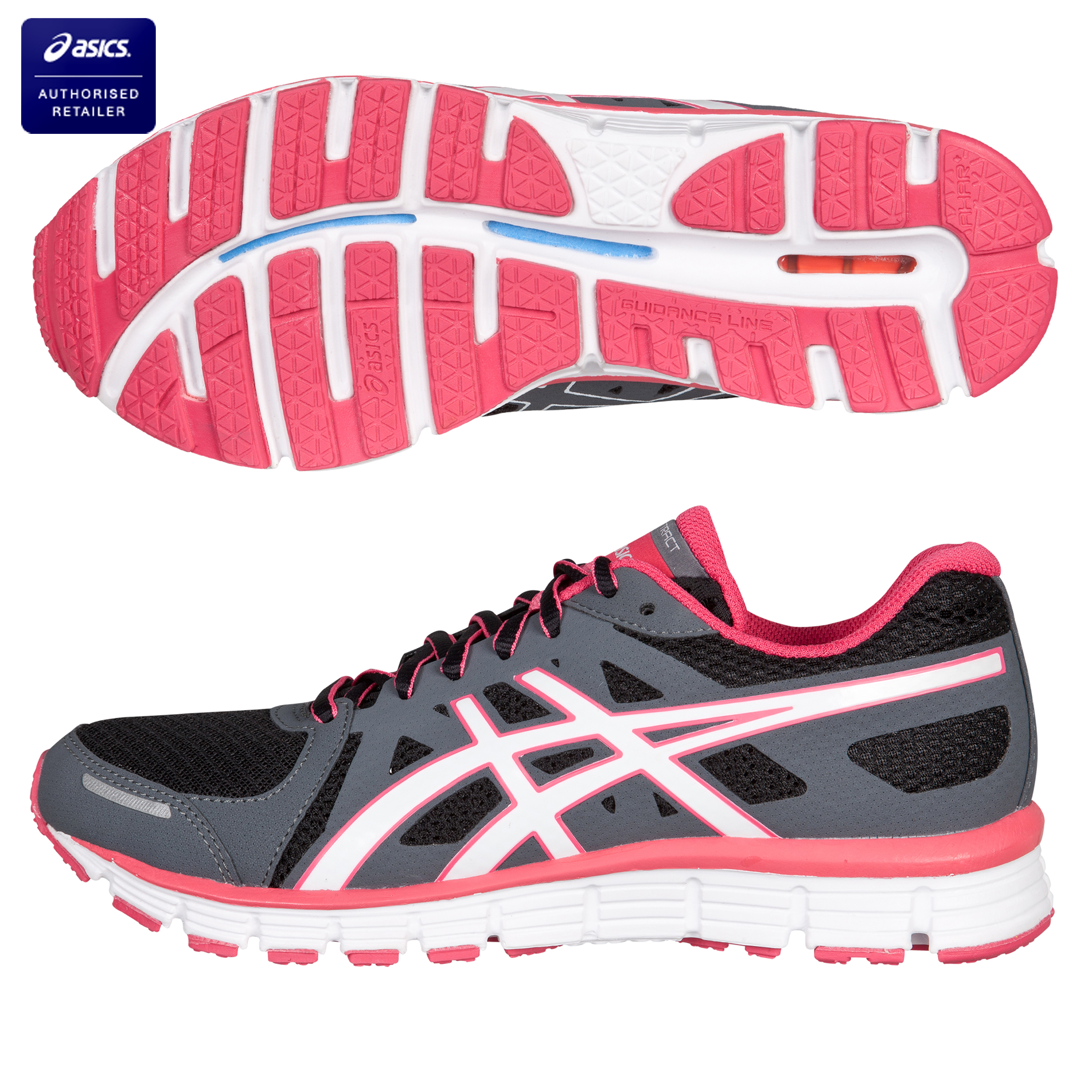 Asics Gel Attract Trainer - Black/White/Rasberry - Womens