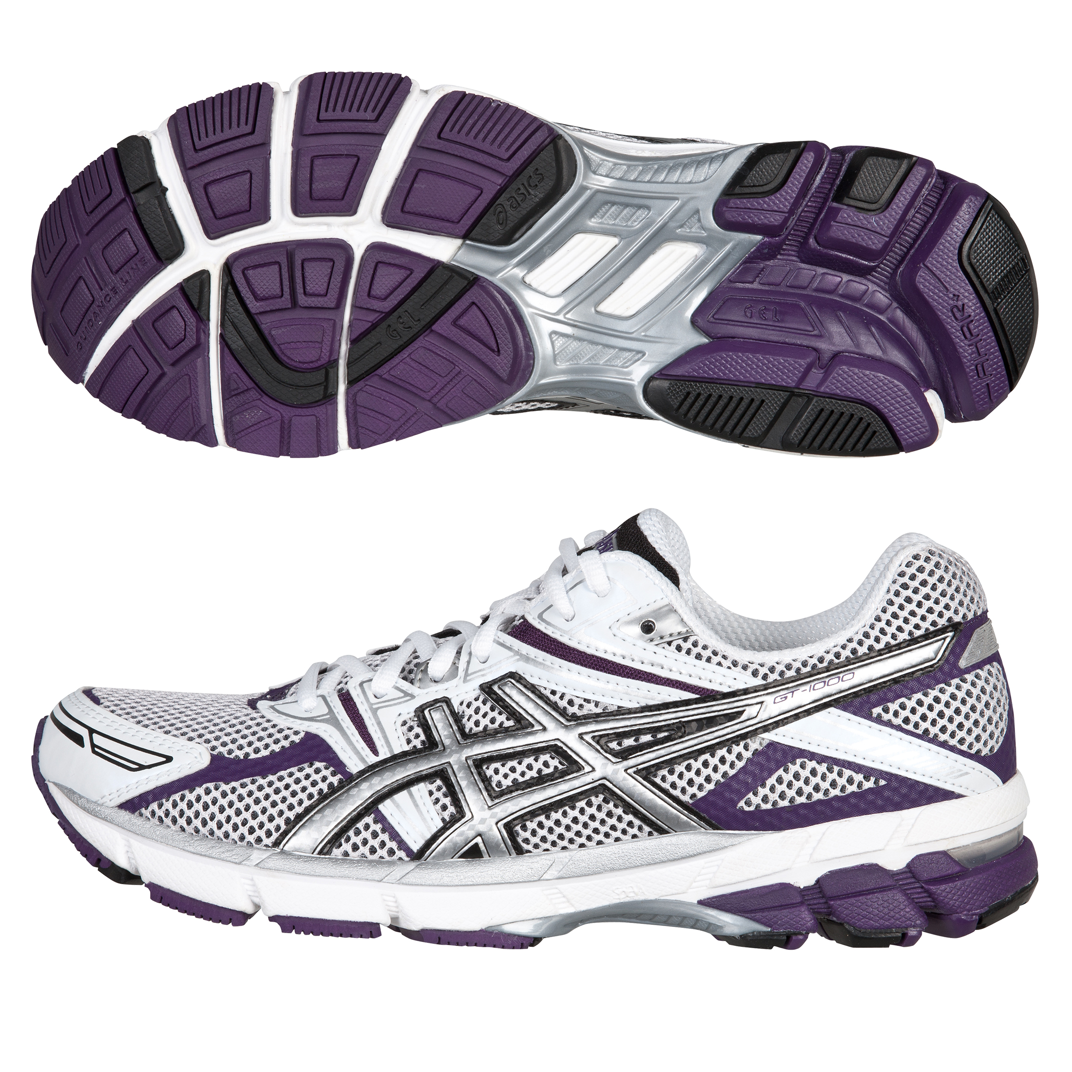 Asics Gt-1000 Trainer - White/Silver/Purple - Womens