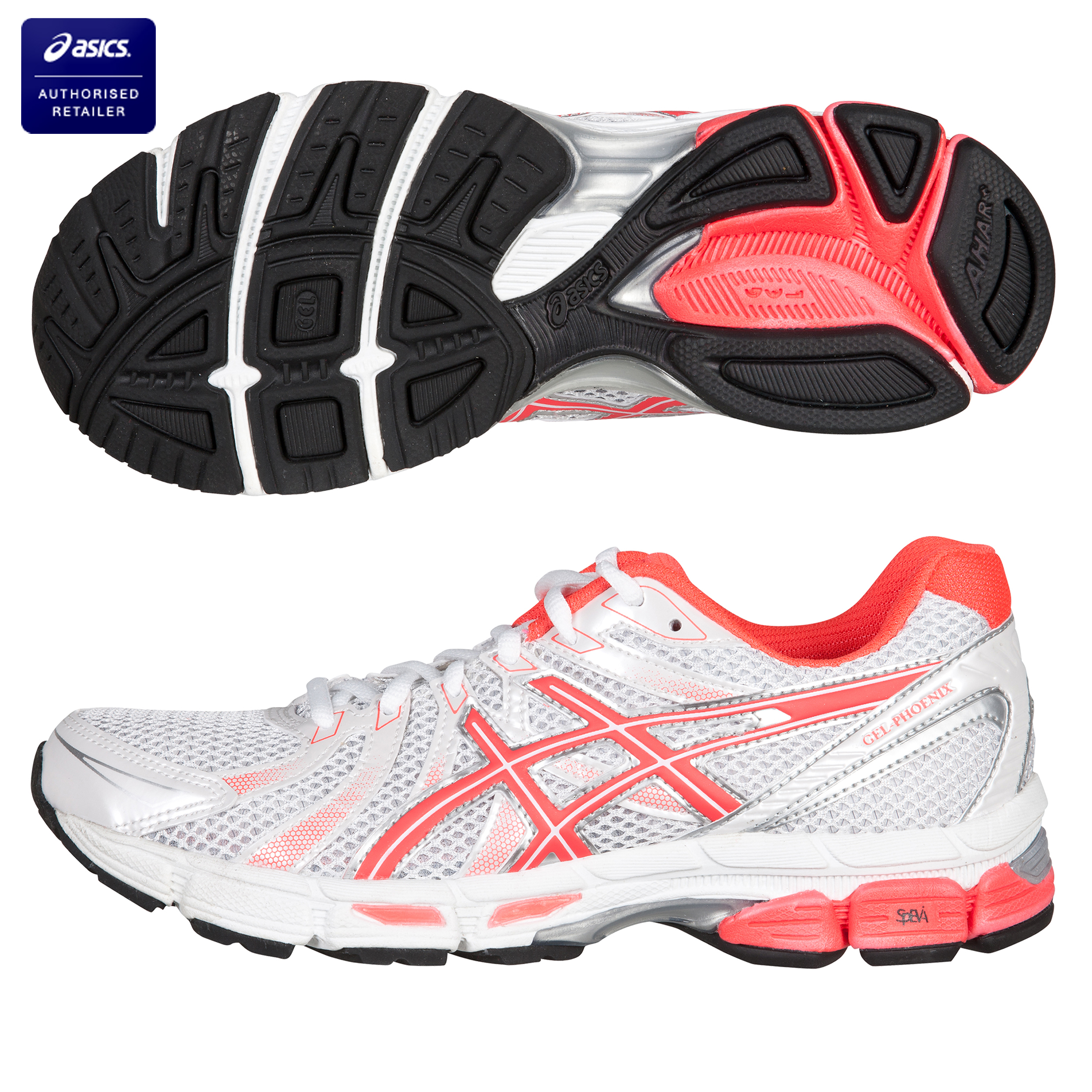 Asics Gel-Phoenix Trainer - White/Hot Pink/Silver - Womens