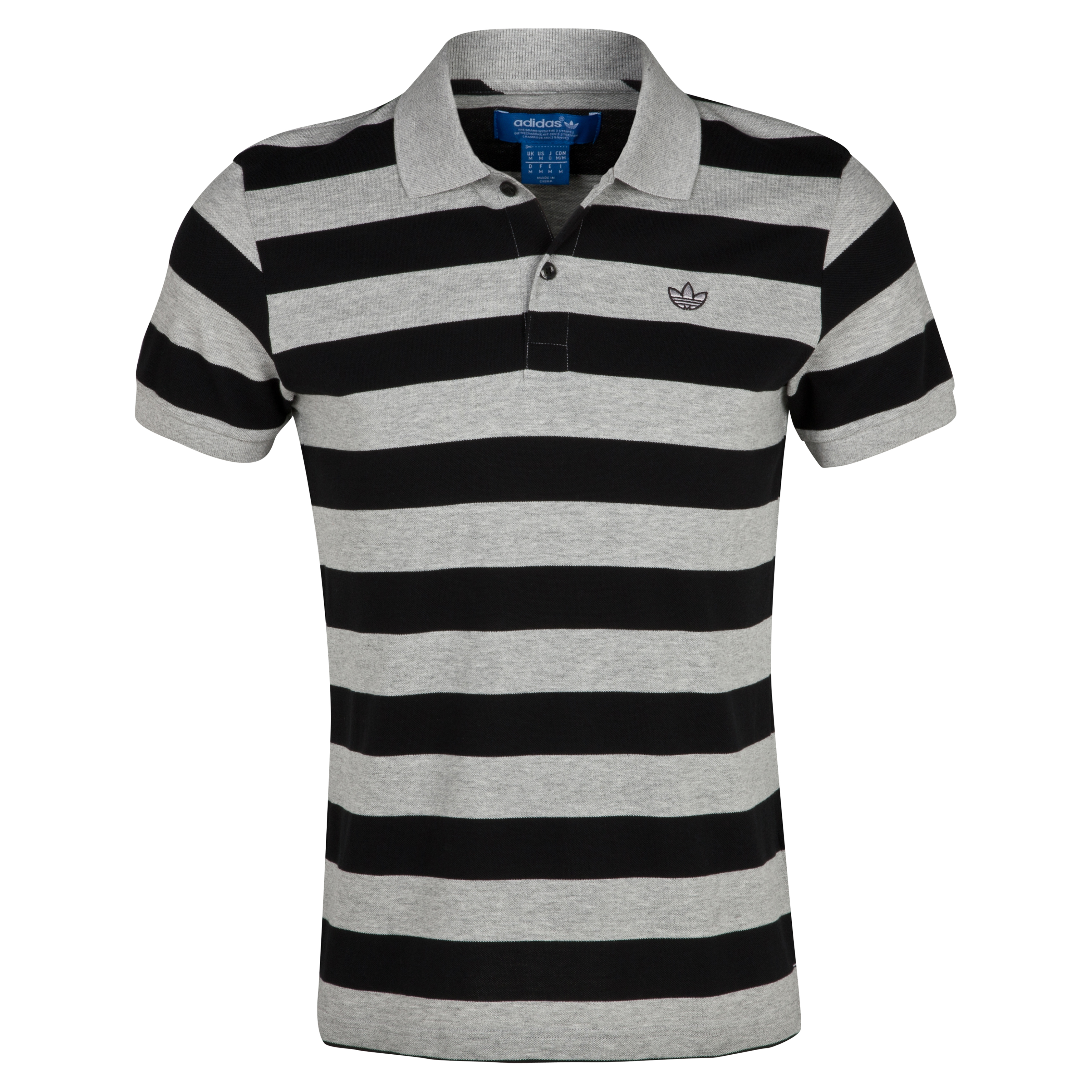 Originals Sailor Stripe Polo - Medium Grey Heather/Black