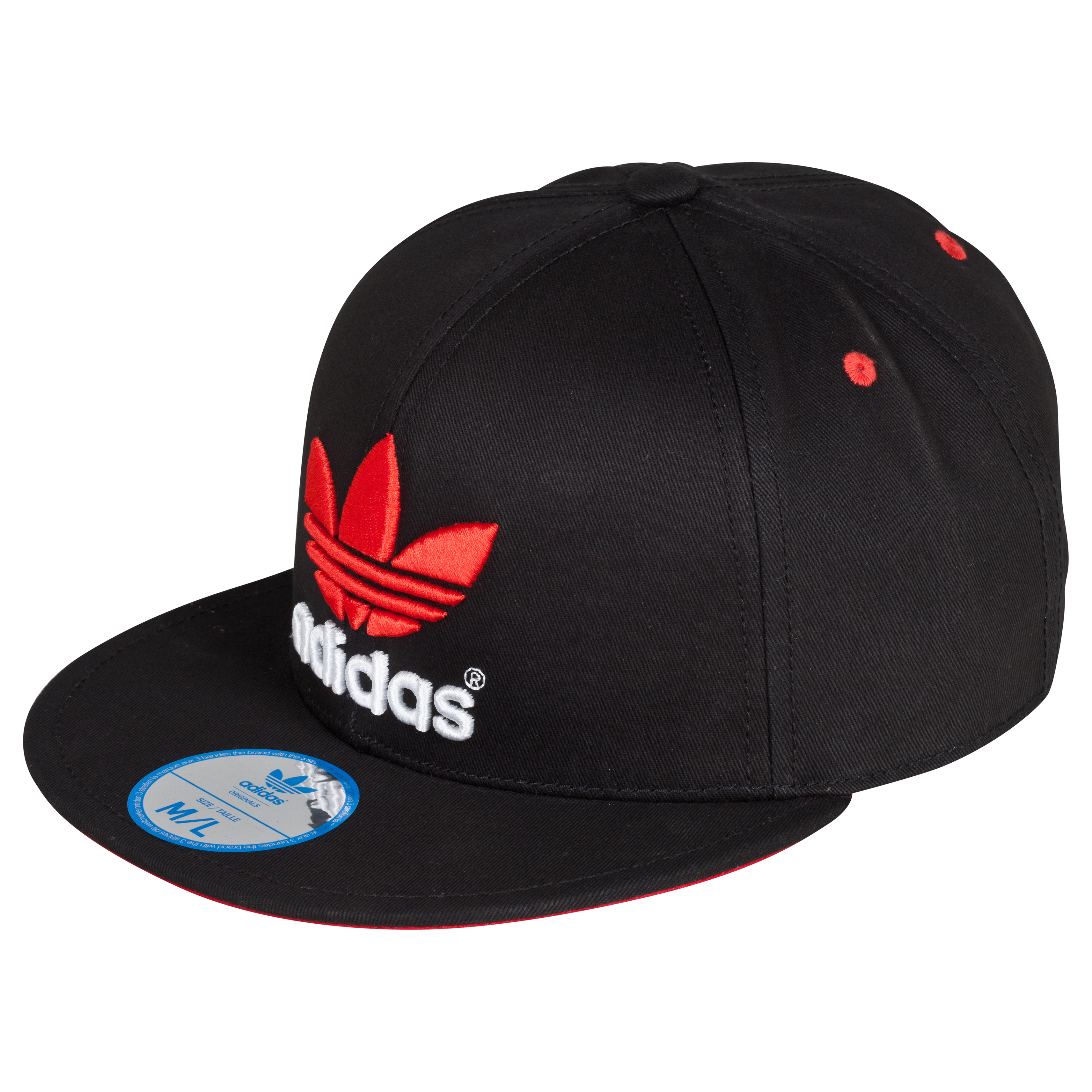 Originals Flatbrim Snapback Cap - Black/Vivid Red