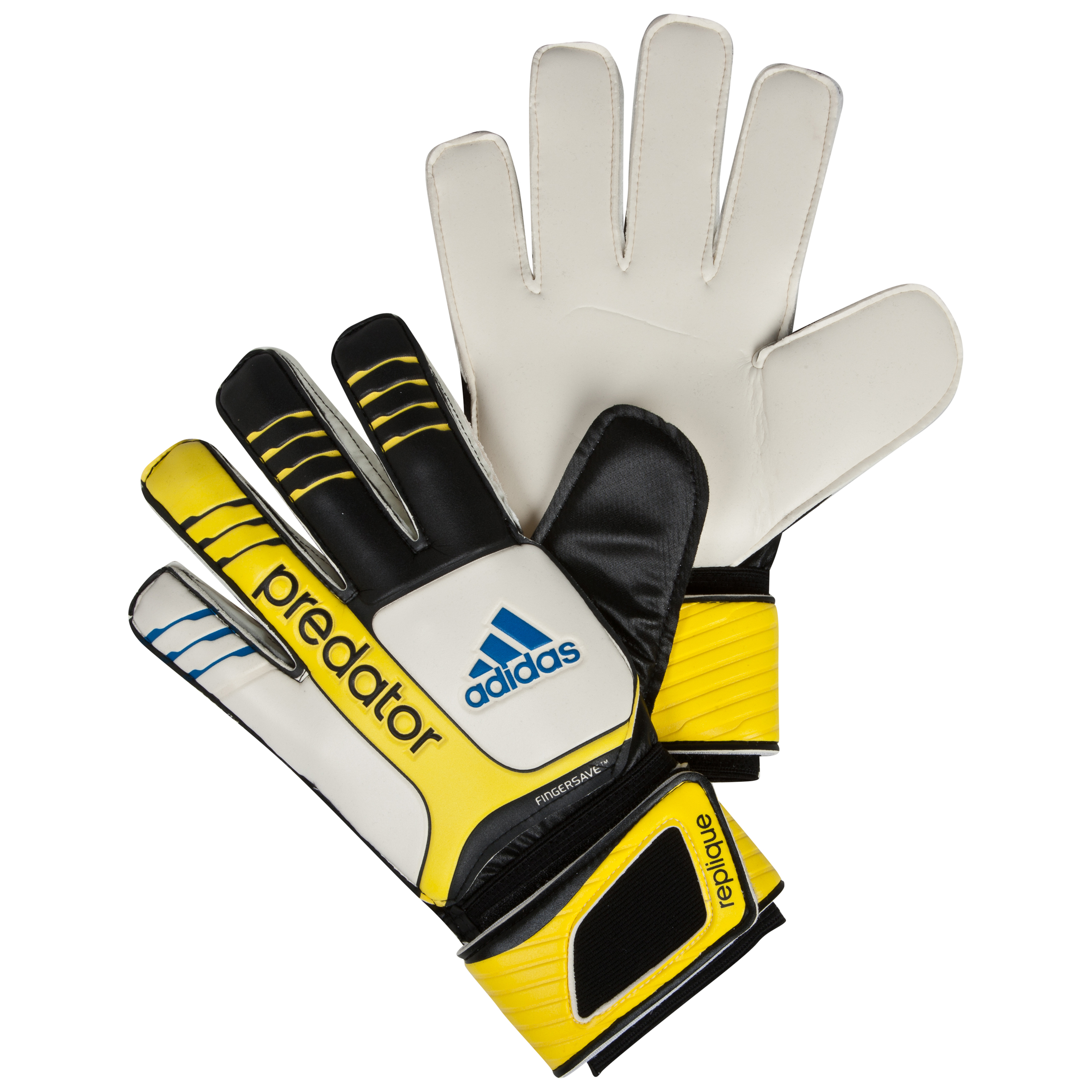 adidas Pred FS Replique Goalkeeper Gloves - Black/White/Vivid Yellow/Prime Blue