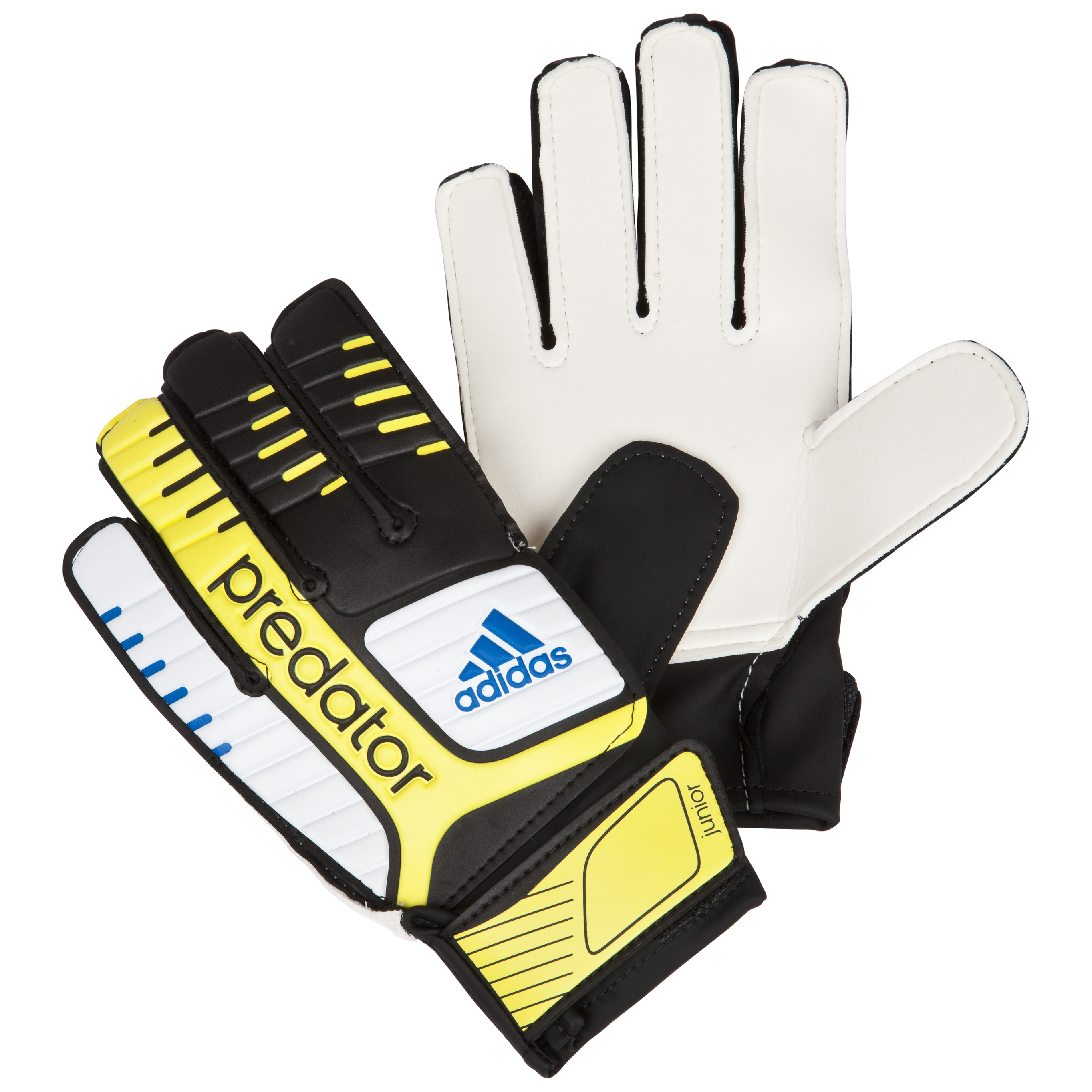 adidas Pred Junior Goalkeeper Gloves - Black/White/Vivid Yellow/Prime Blue