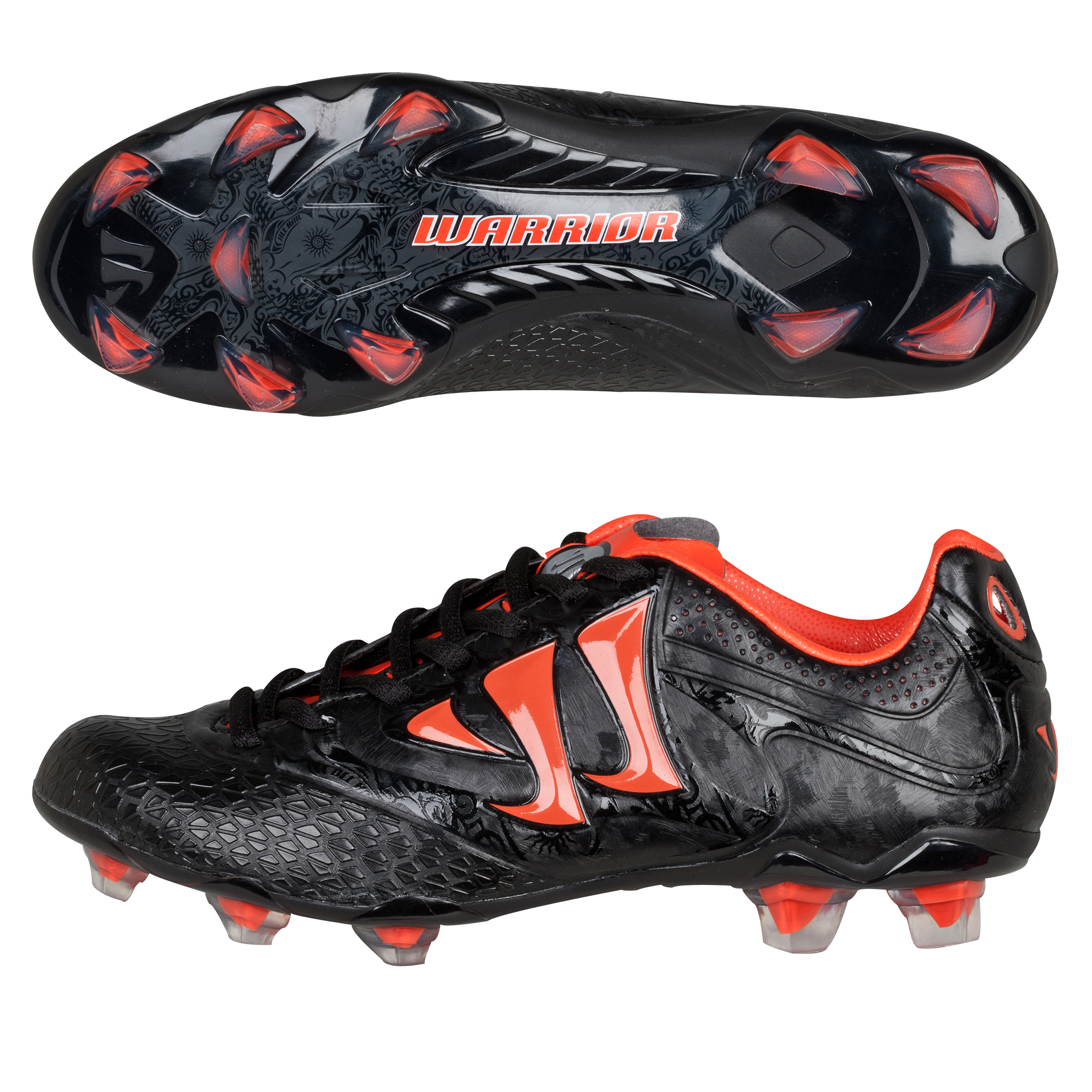Warrior Sports Skreamer Combat Firm Ground Football Boots - Black/Spicy Orange - Kids