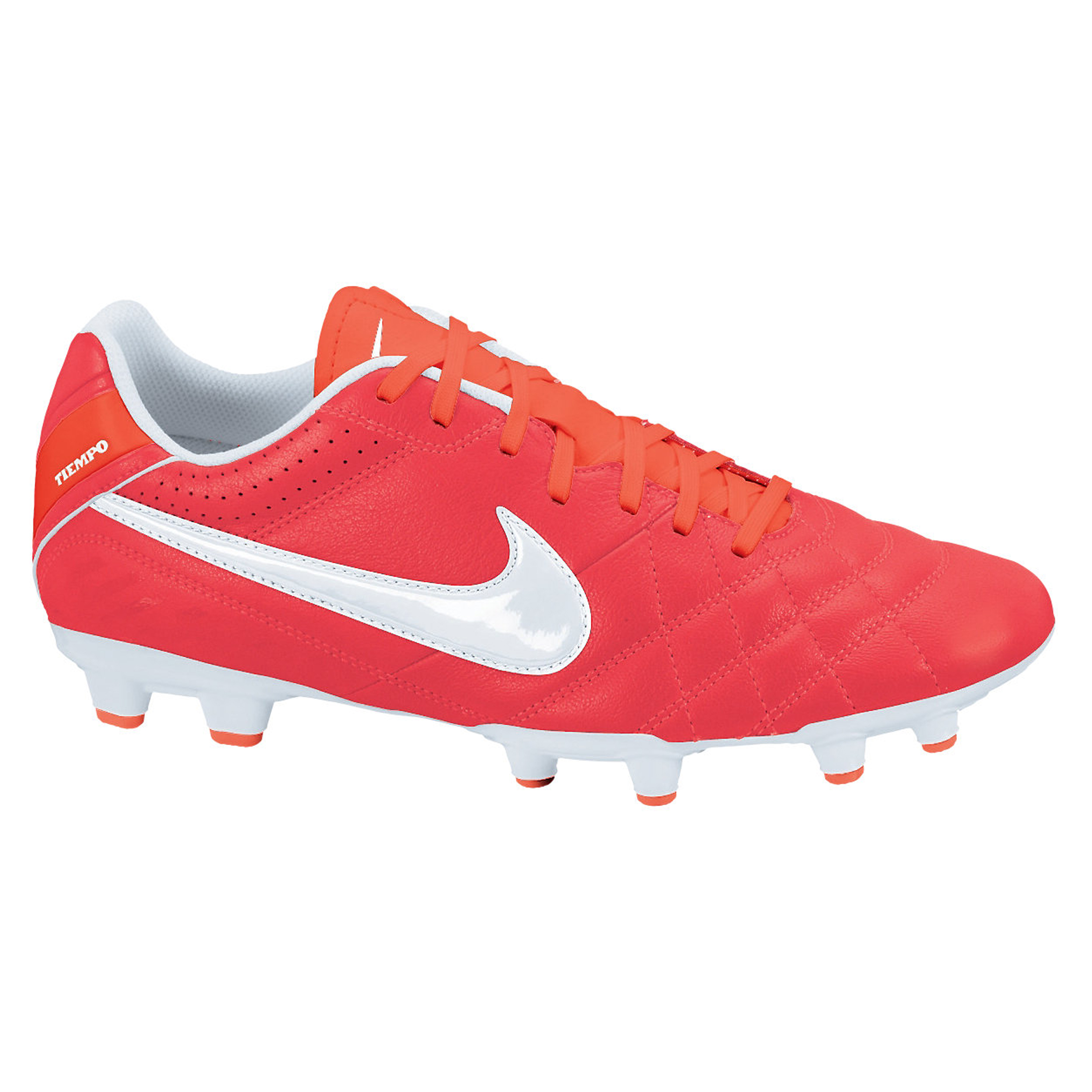 Nike Tiempo Natural IV LTR Firm Ground Football Boots - Sunburst/White/Total Crimson