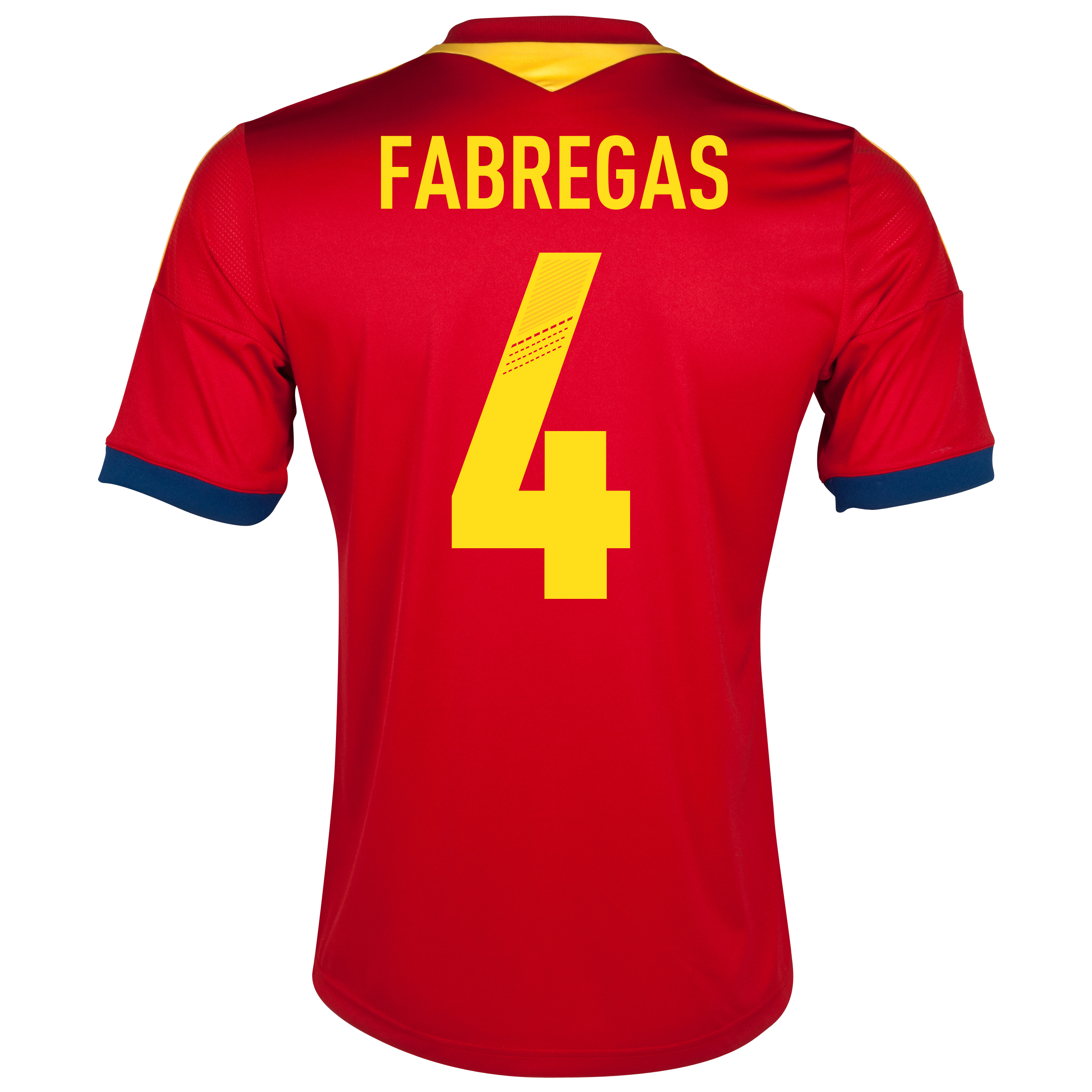 Spain Home Shirt 2013 with Fabregas 4 printing