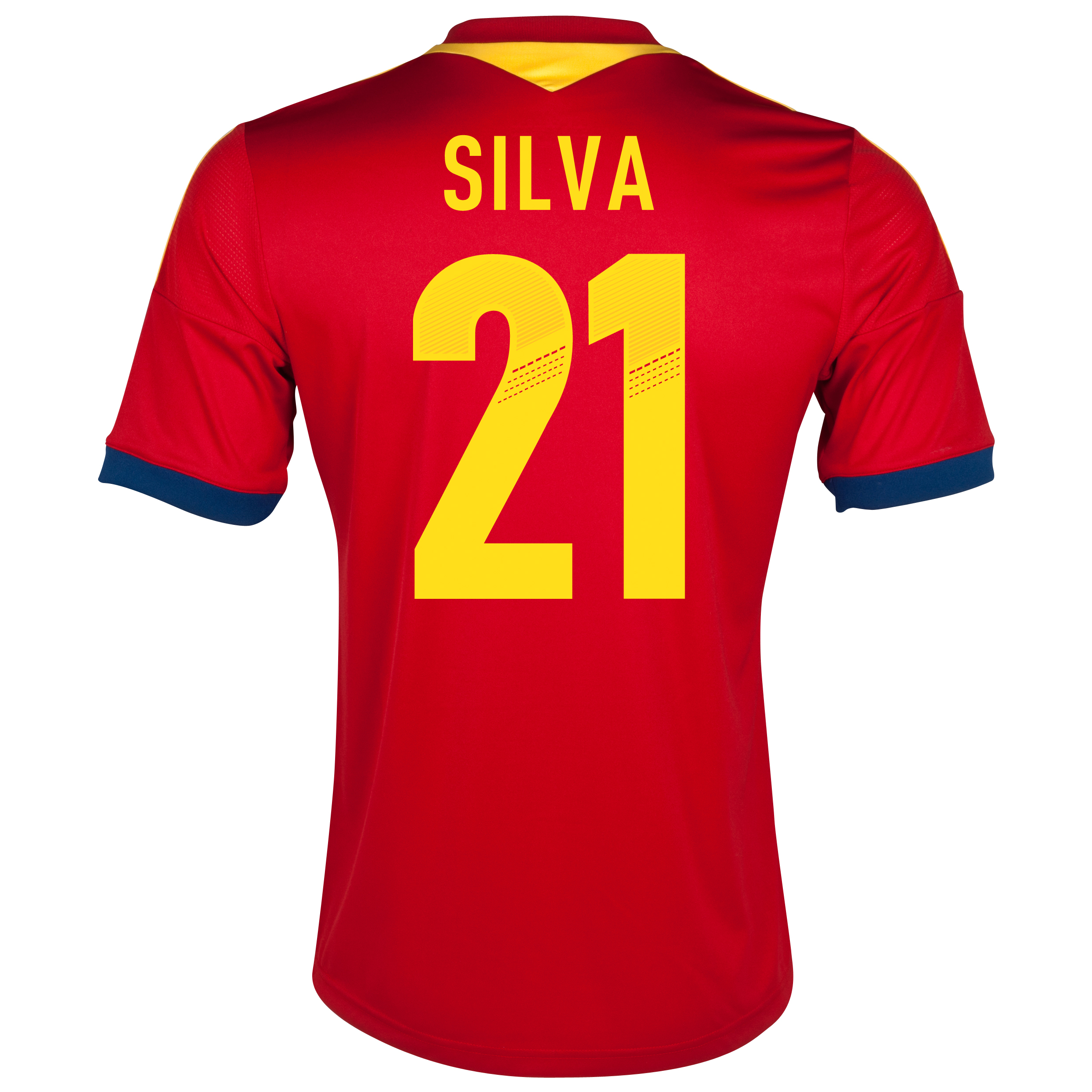 Spain Home Shirt 2013 with Silva 21 printing