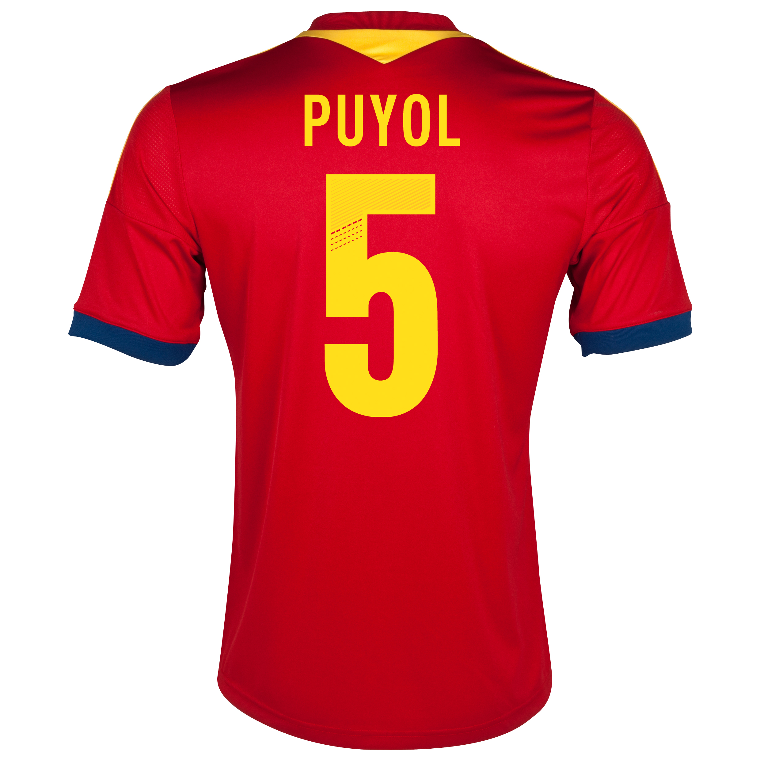 Spain Home Shirt 2013 - Kids with Puyol 5 printing
