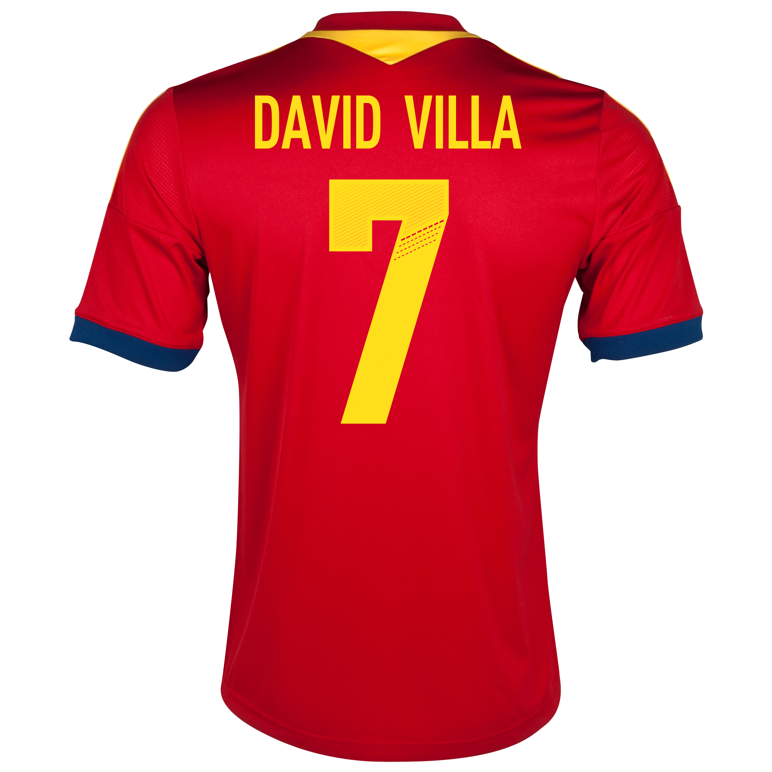 Spain Home Shirt 2013 - Youths with David Villa 7 printing