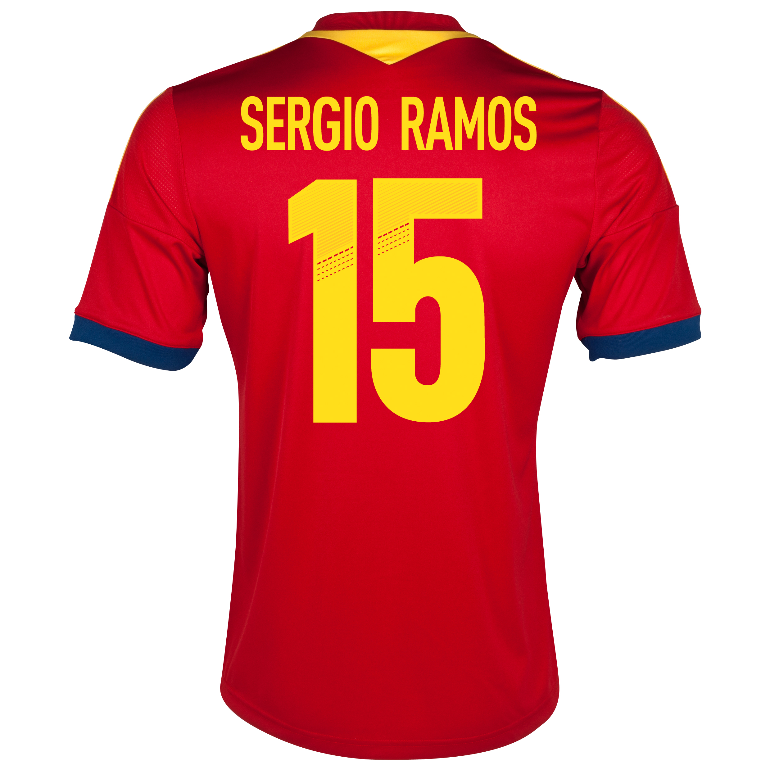 Spain Home Shirt 2013 - Youths with Sergio Ramos 15 printing