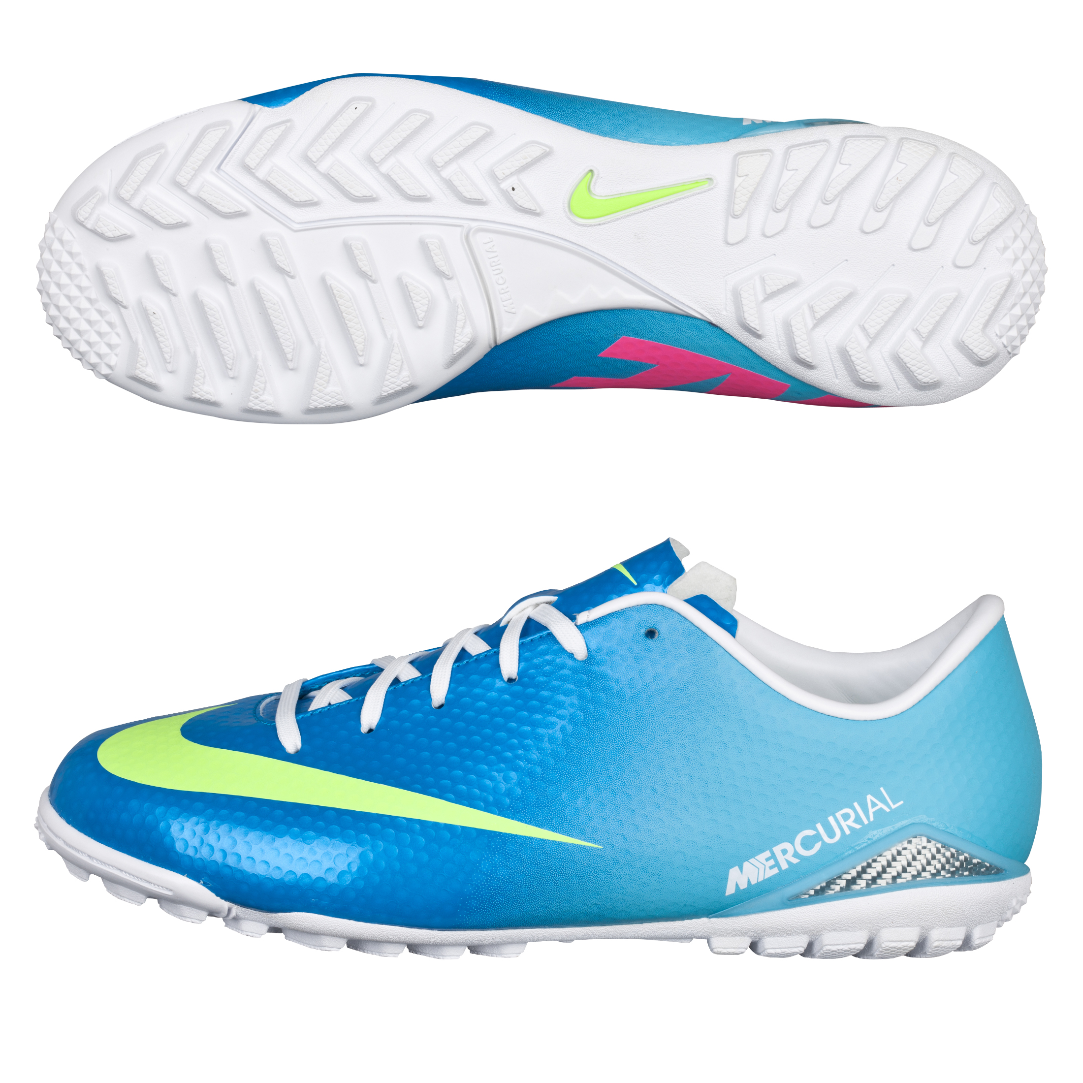 Nike Mercurial Veloce Atroturf Trainers - Neptune Blue/Volt/Td Pool Blue/Pink Flash - Kids