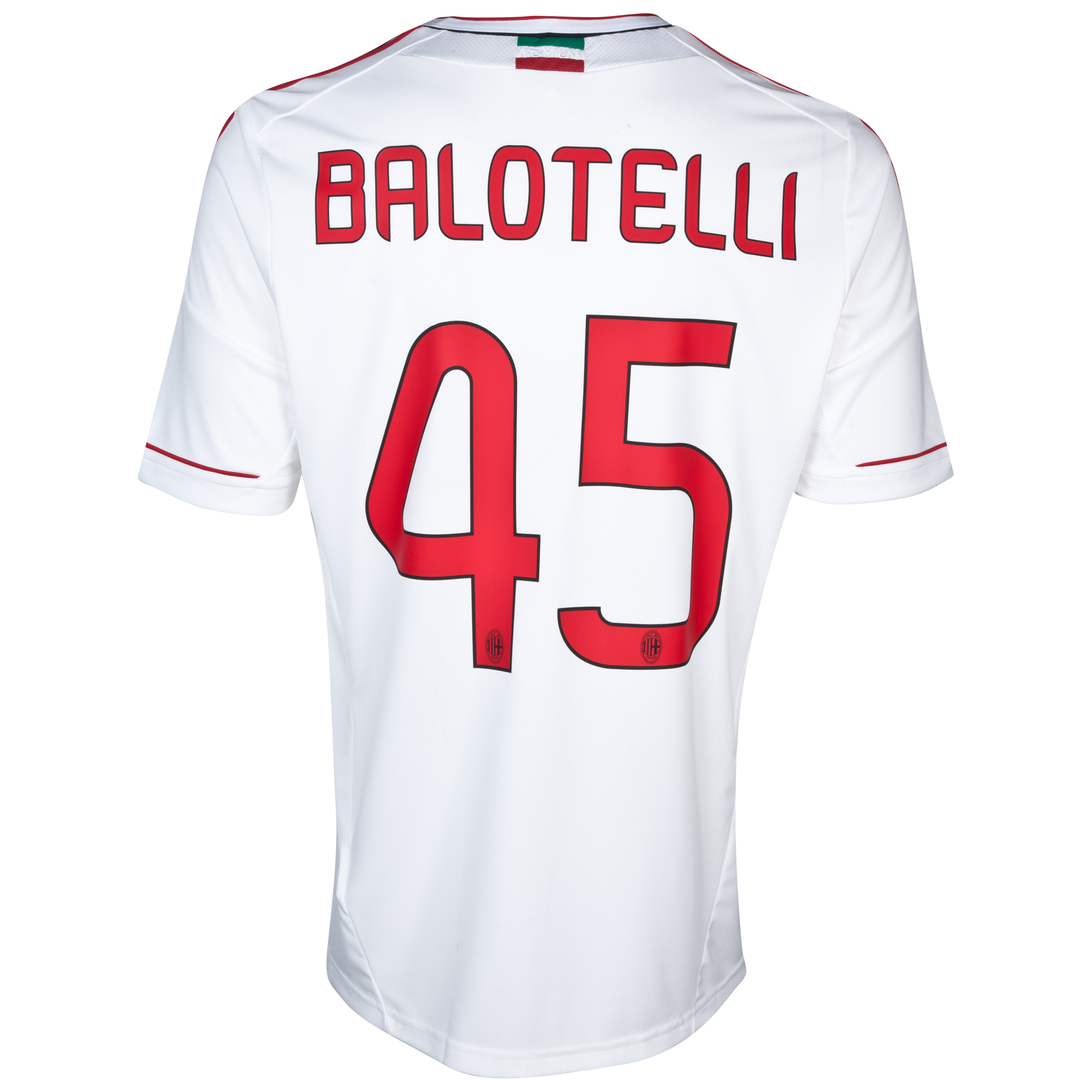 AC Milan Away Shirt 2012/13 with Balotelli 45 printing