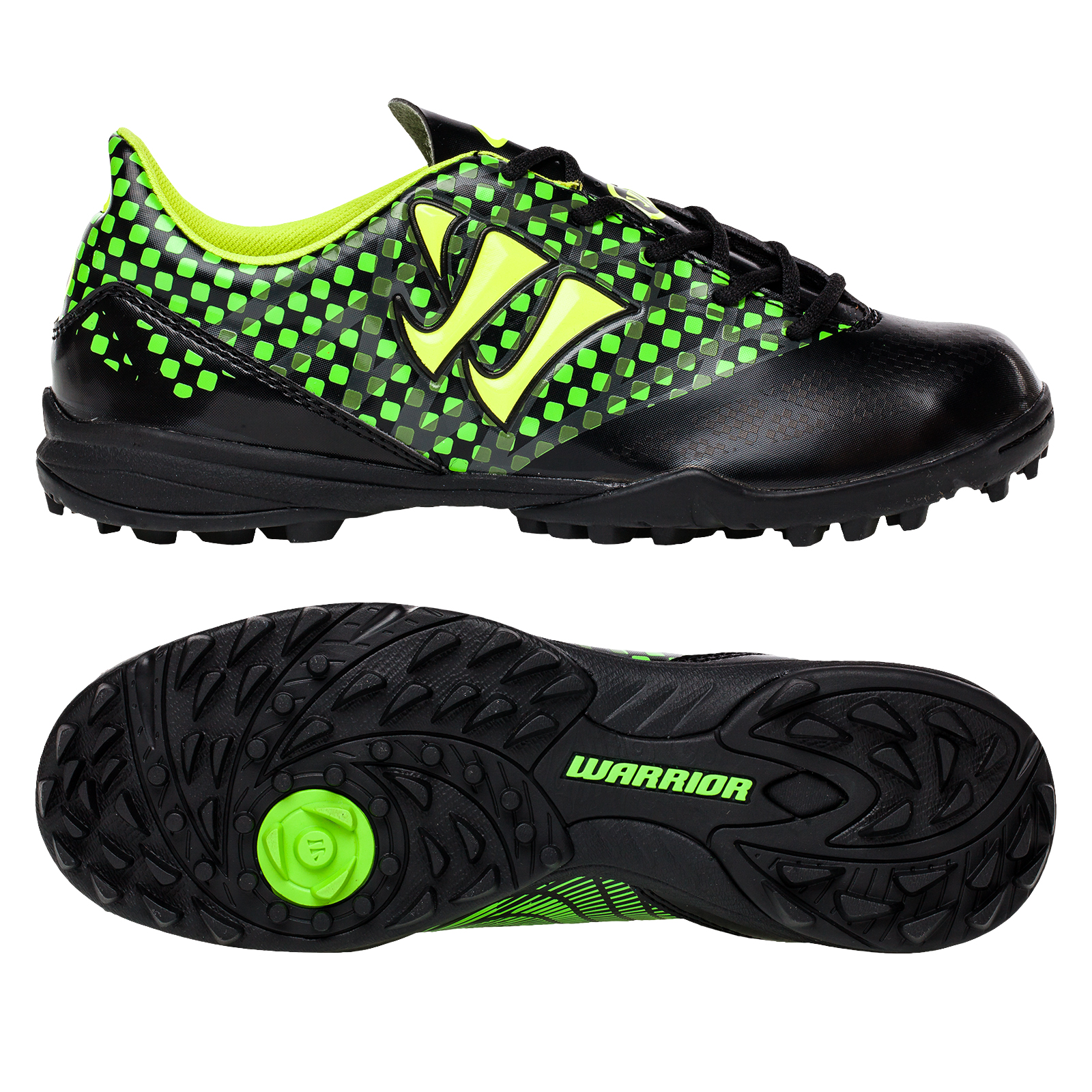 Warrior Sports Gambler Combat Astroturf Trainers -Blk/JGrn-Junior Black