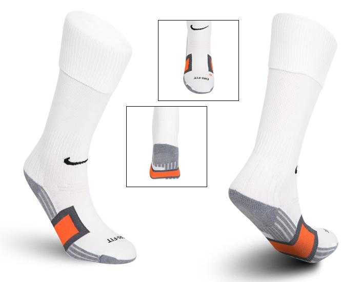 Nike Pro Football Over The Calf Sock - White/Carbon Heather/Deep Orange