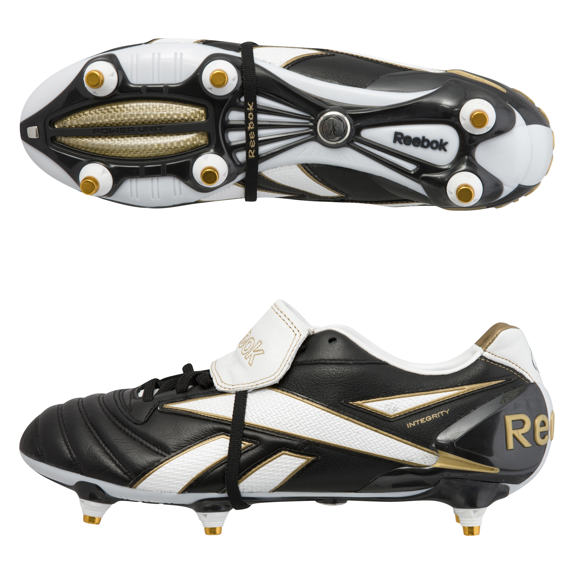 Reebok Integrity 09 Pro Soft Ground Football Boots - Black/White/Gold