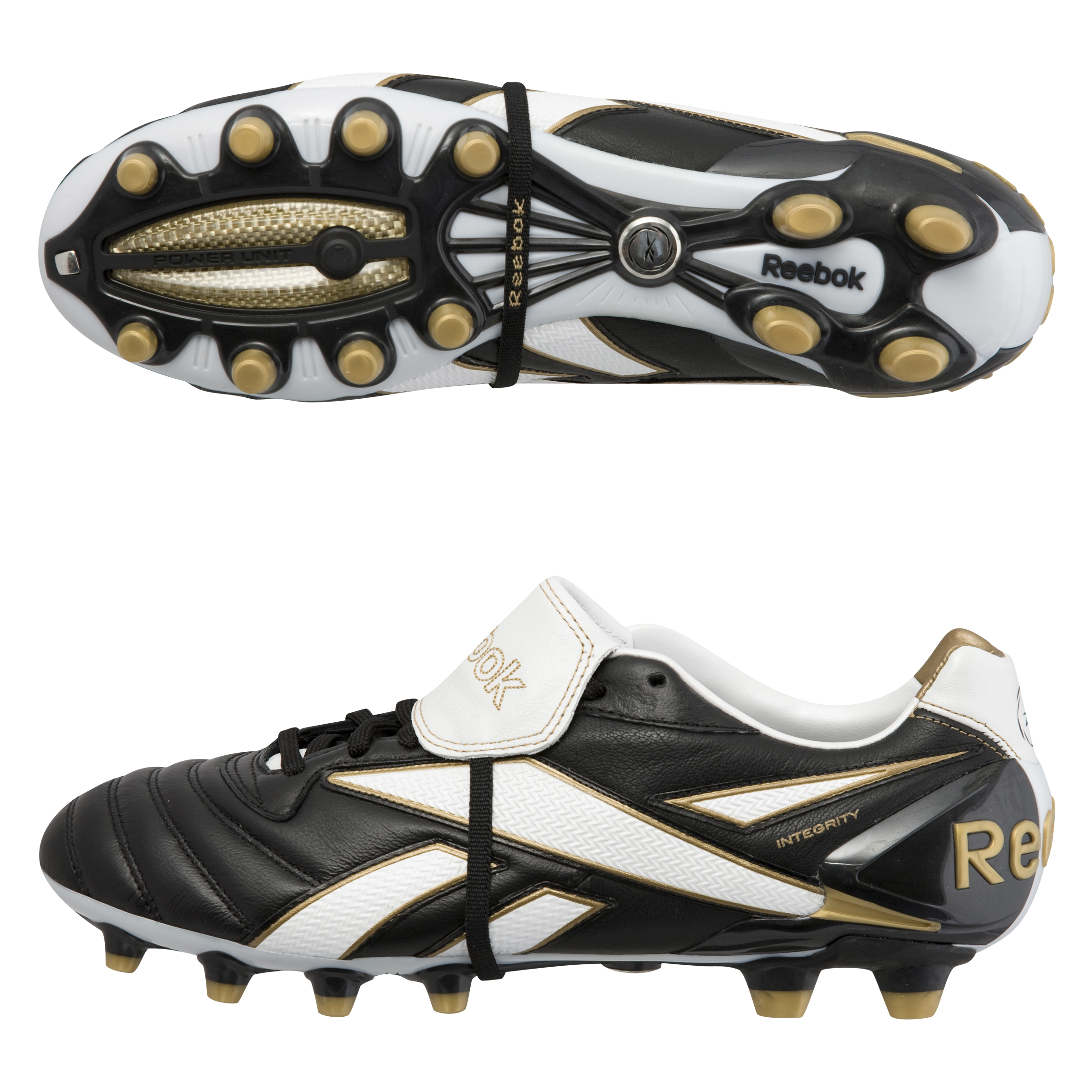 Reebok Integrity 09 Pro Hard Ground Football Boots - Black/White/Gold
