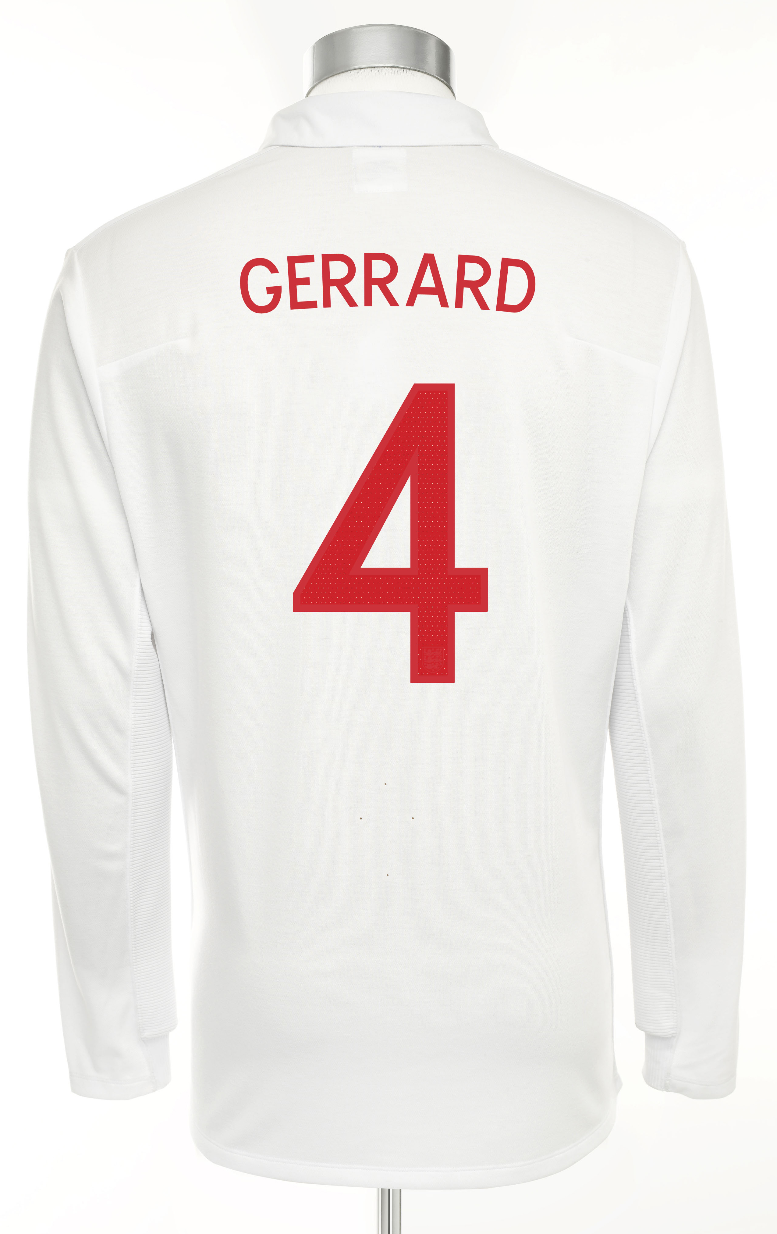 England Home Shirt 2009/10 with Gerrard 4 printing - L/S