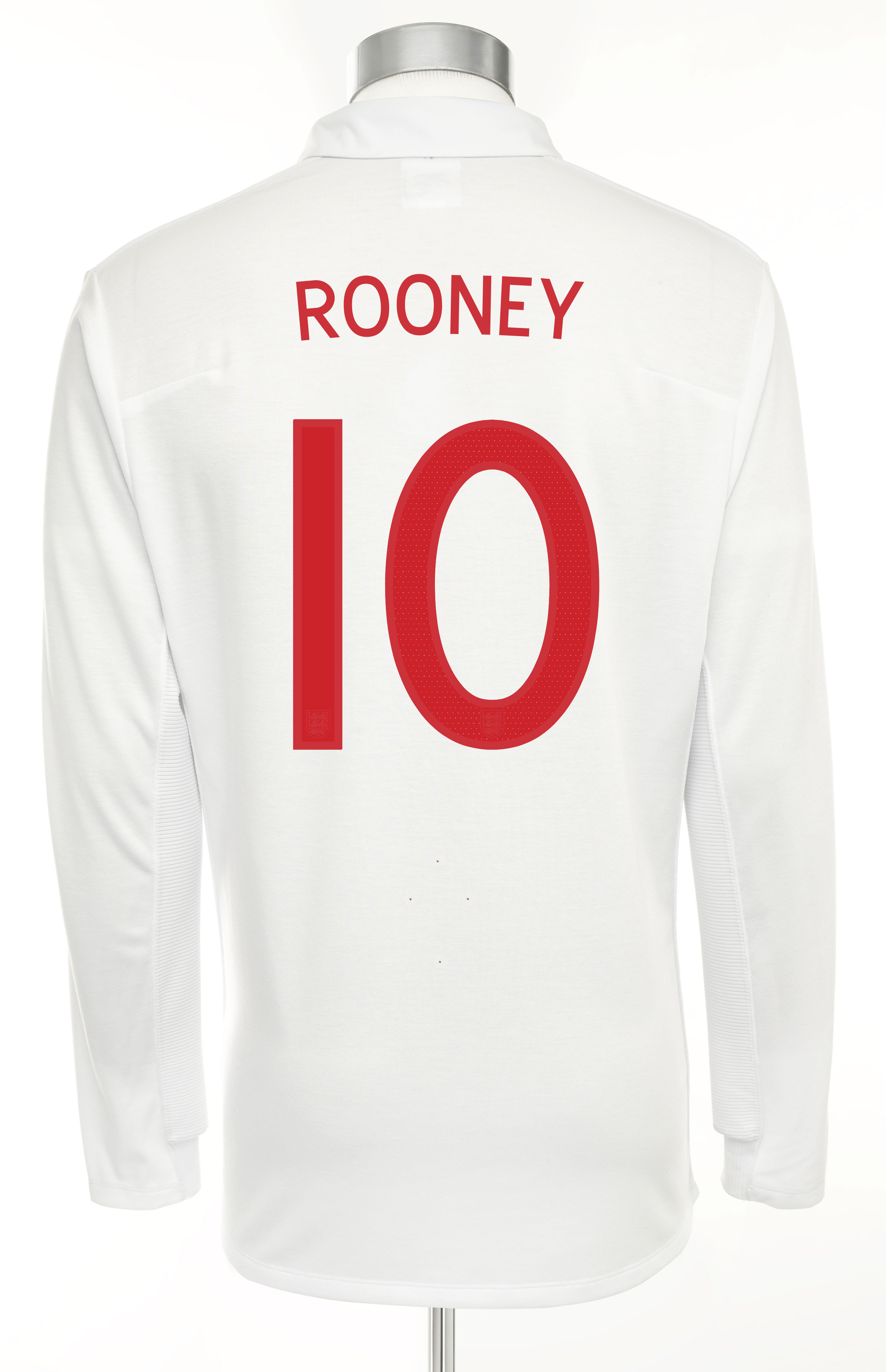 England Home Shirt 2009/10 with Rooney 10 printing - L/S