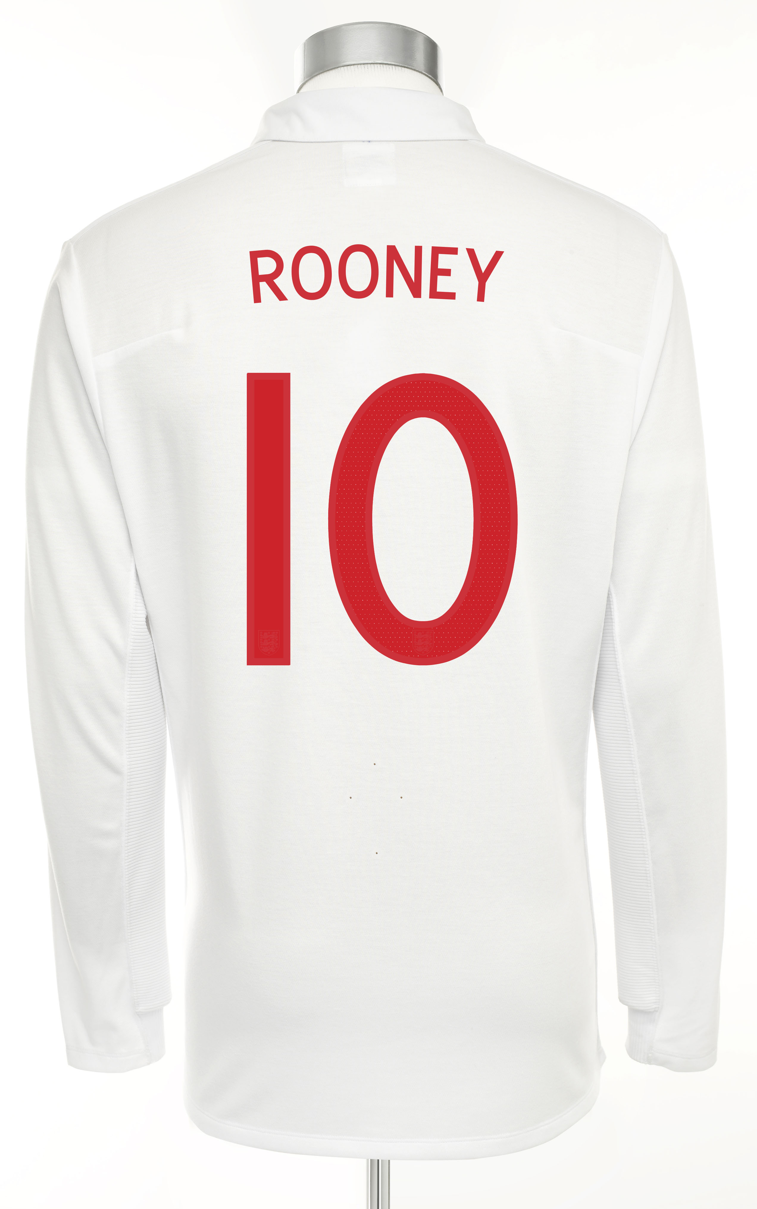 England Home Shirt 2009/10 with Rooney 10 printing - L/S - Kids